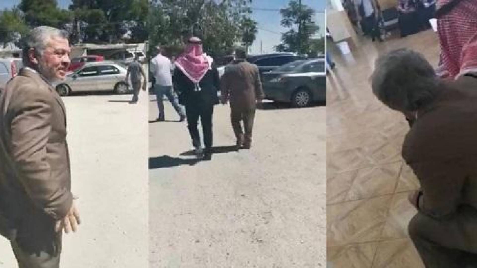 الصور الأولى لزياة الملك السرية وهو متخفي لدائرة الأراضي والمساحة