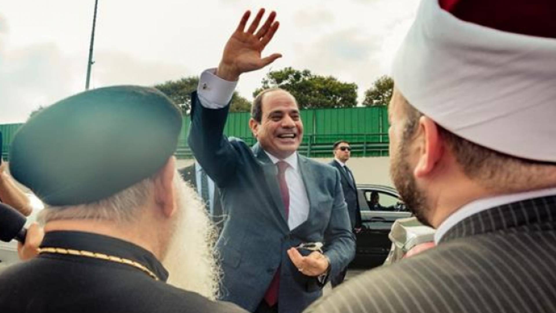 جانب من لحظة وصول السيسي