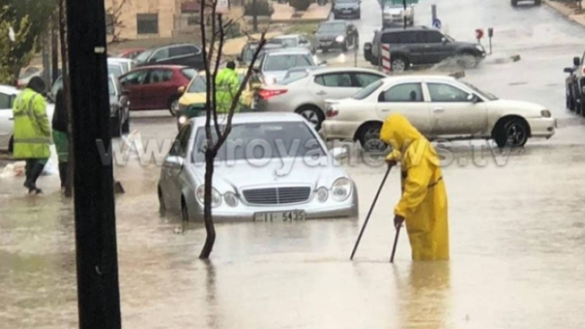 غرق منطقة وسط عمان شتاء 2018