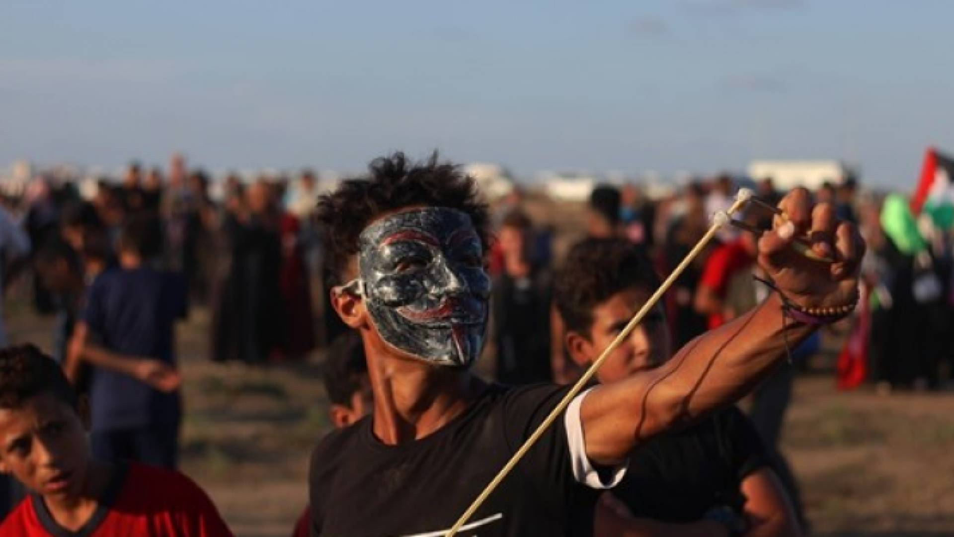 جانب من المظاهرات بمسيرات العودة في غزة