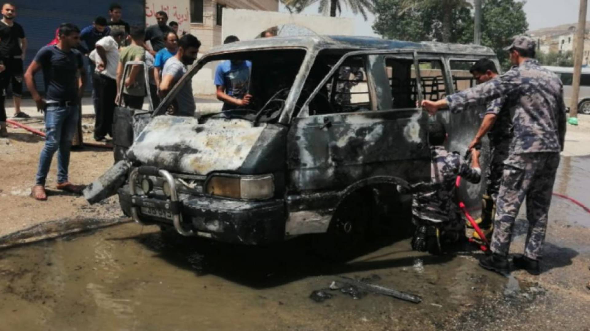 حريق باص - ارشيفية