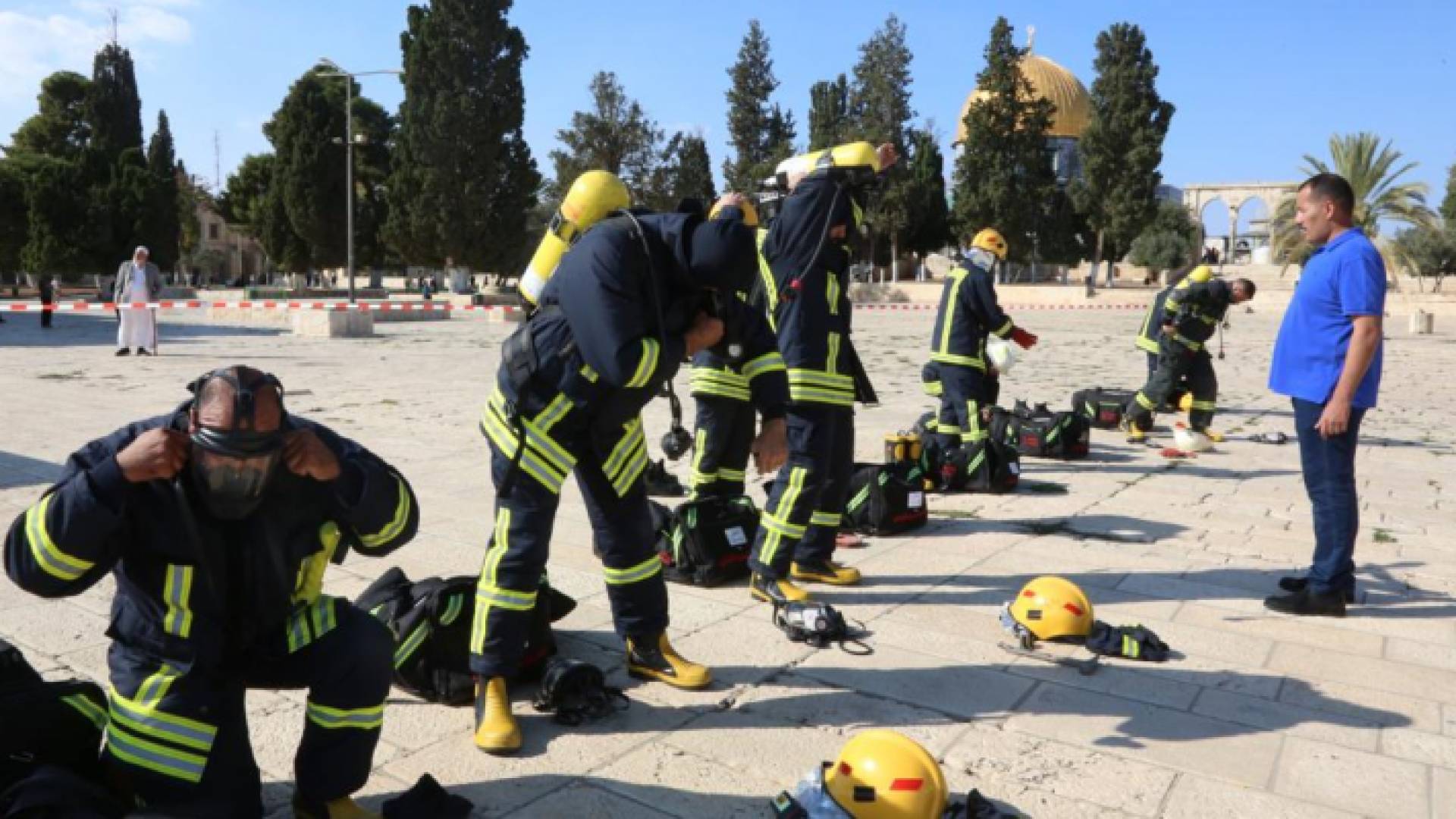 الدفاع المدني الأردني يدرب طواقم إطفاء المسجد الأقصى في القدس المحتلة
