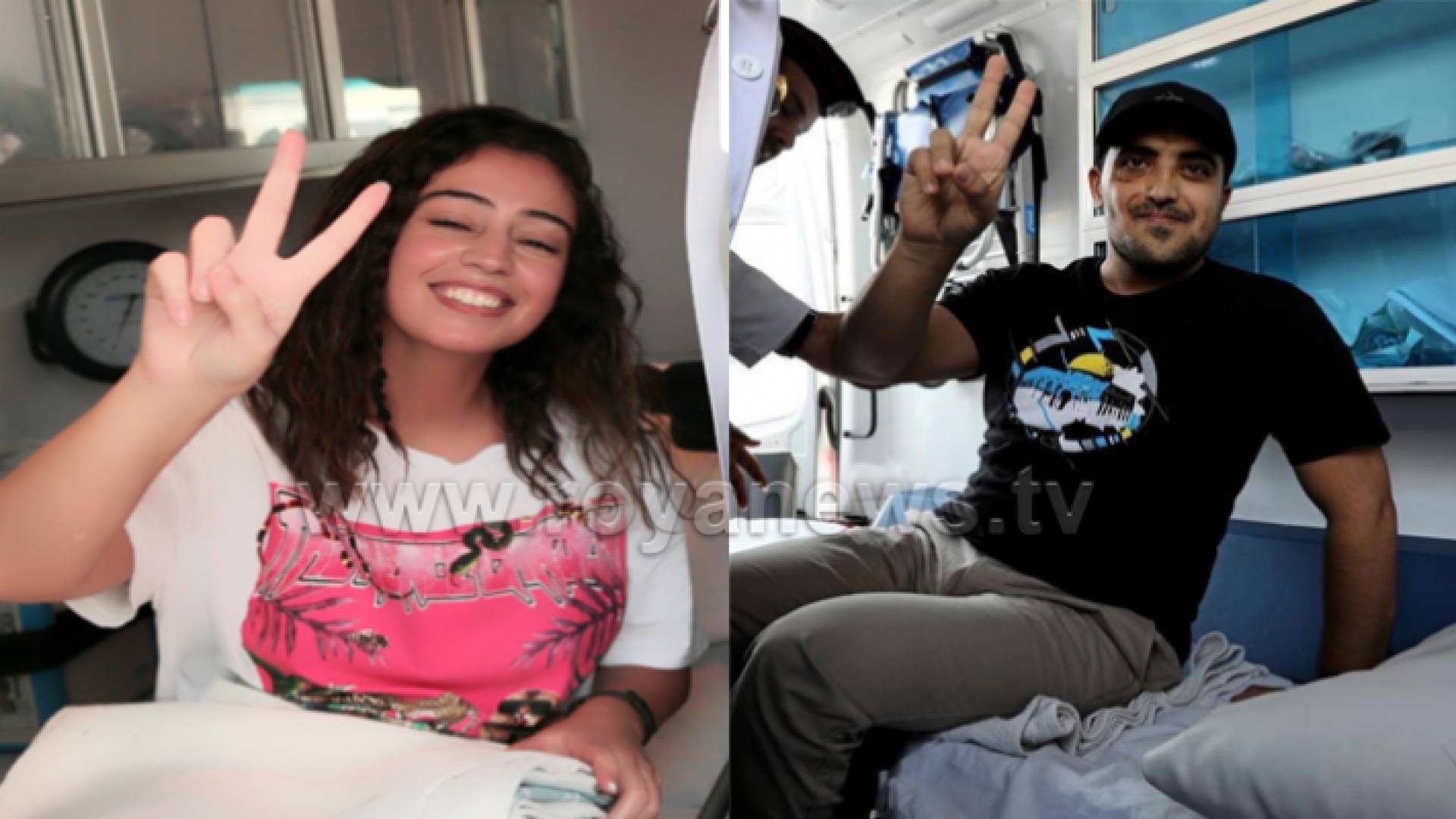 الأسيرين المحررين هبة اللبدي وعبدالرحمن مرعي