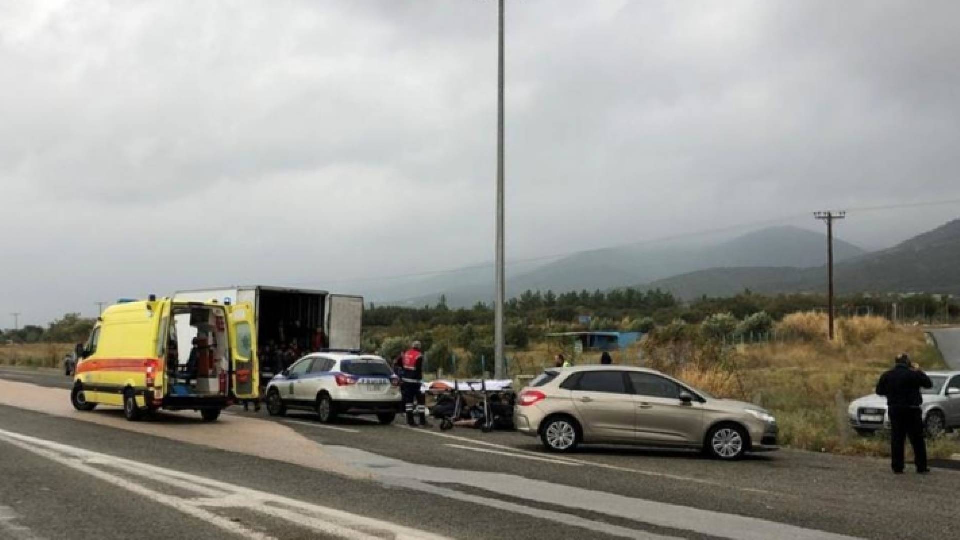 صورة أرشيفية لحاوية تبريد كانت تحوي مهاجرين باليونان