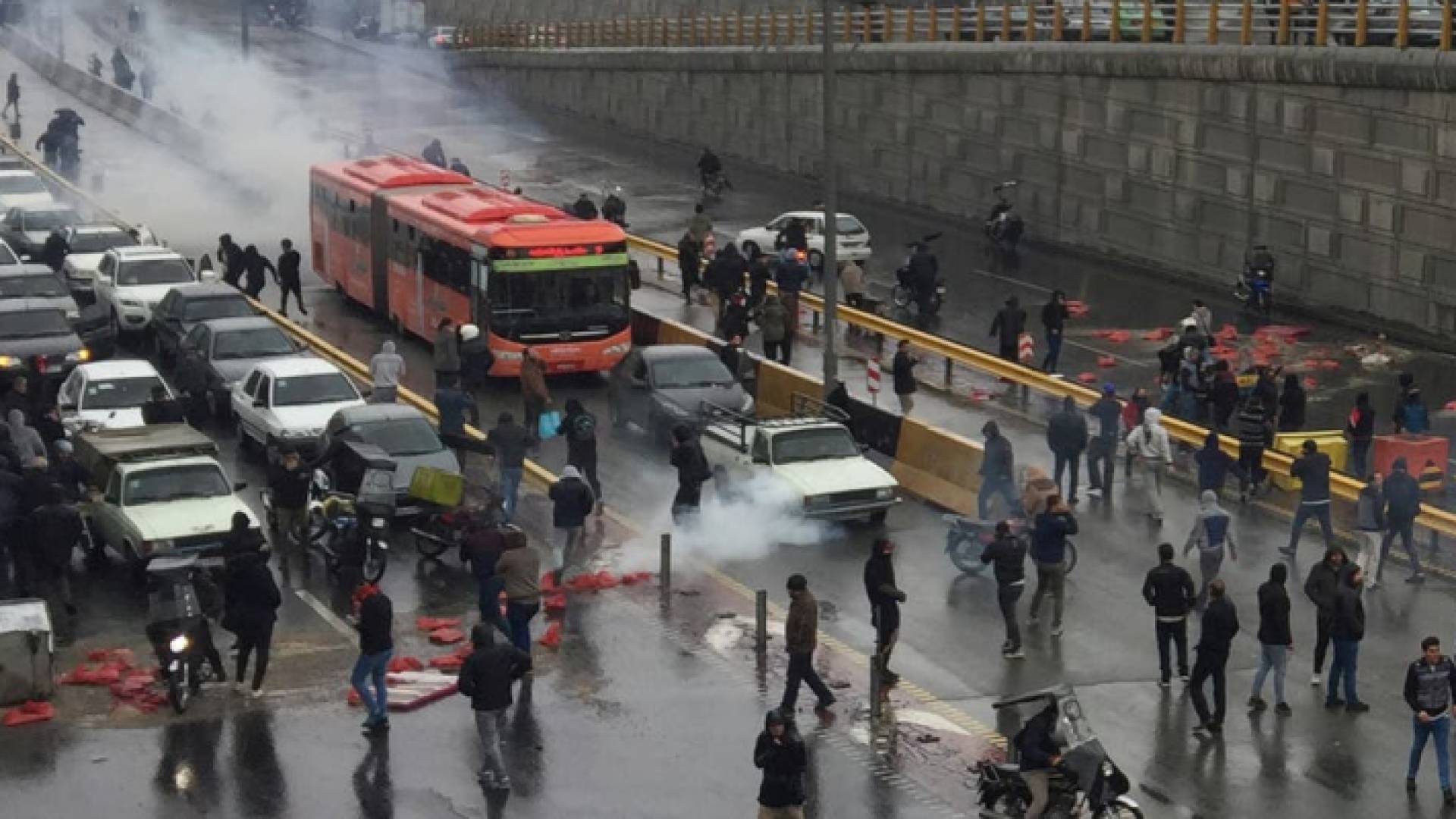 الصورة من احتجاجات ايران