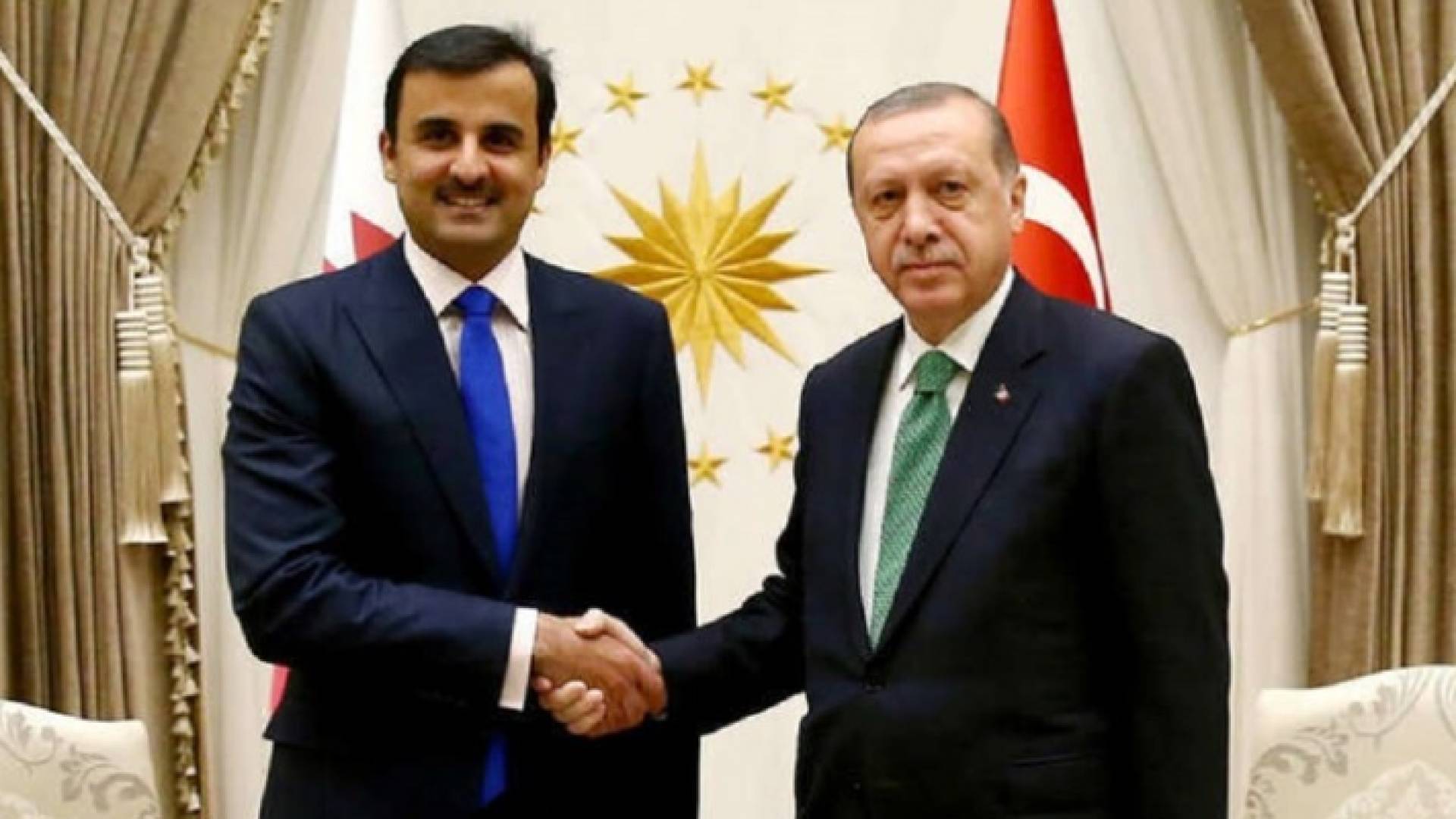 الرئيس التركيرجب طيب أردوغان وأمير قطر الشيخ تميم بن حمد آل ثاني