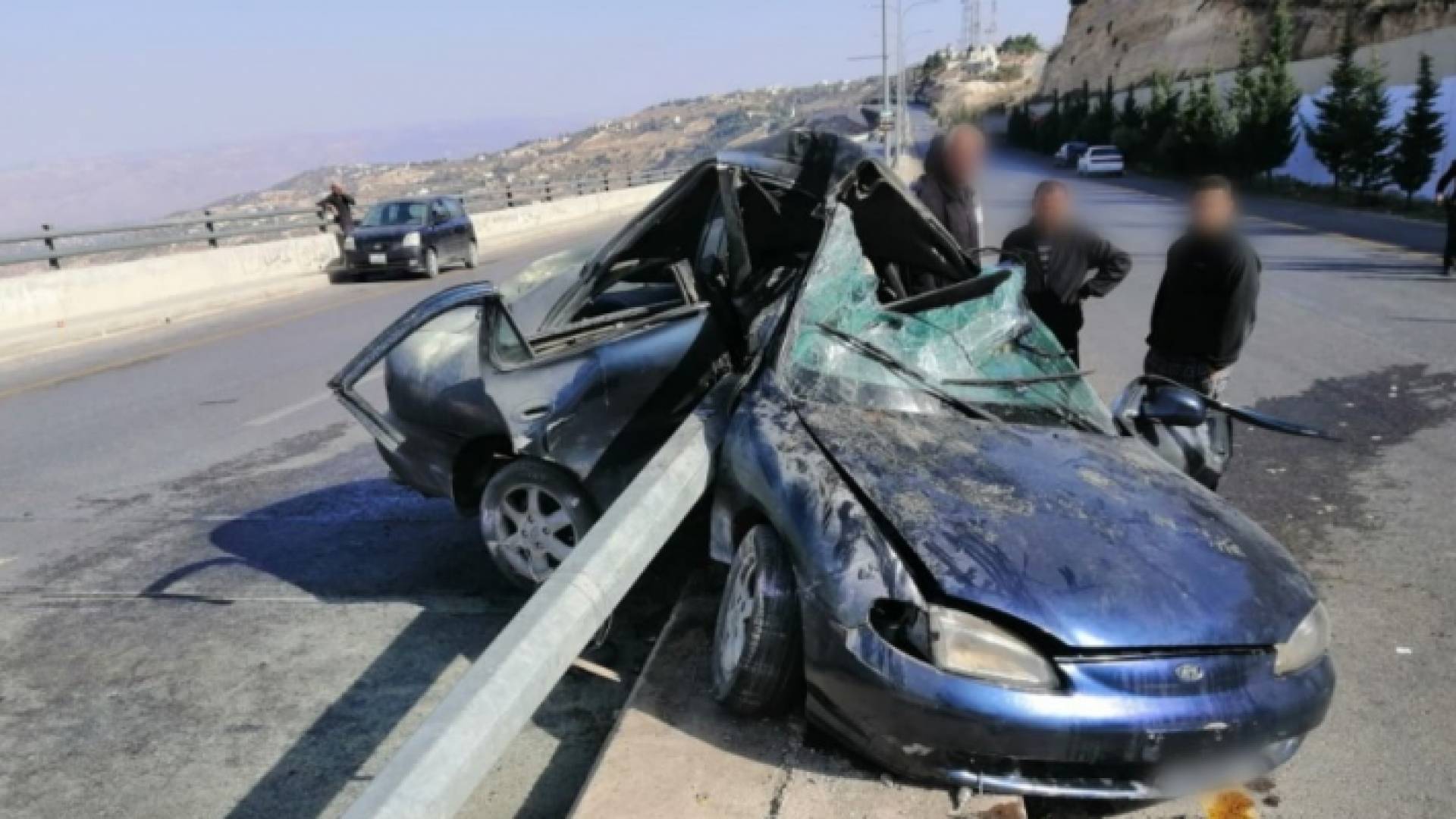 صورة لحادث سير في البلقاء