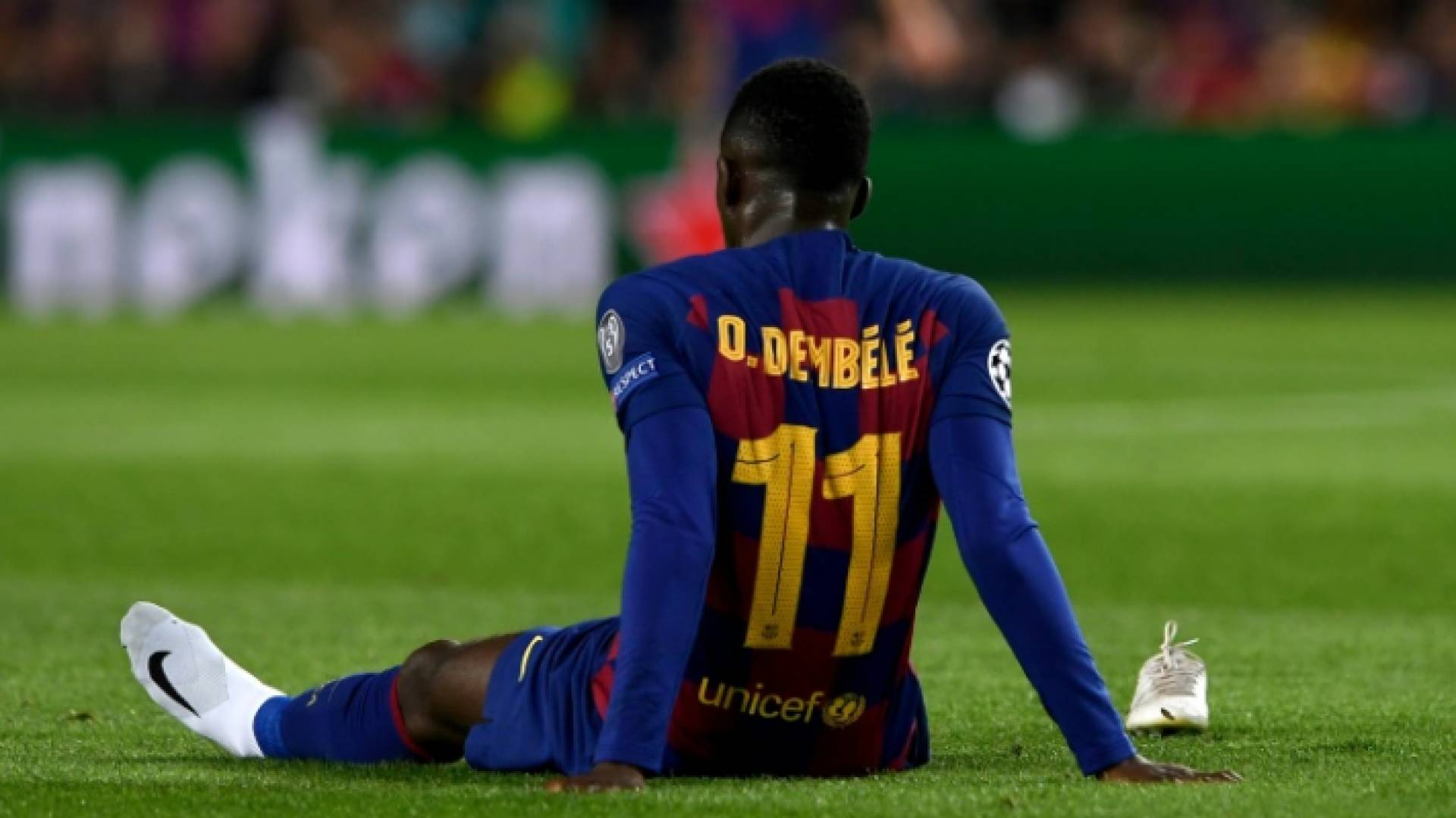 الفرنسي عثمان ديمبيلي مهاجم برشلونة الاسباني
