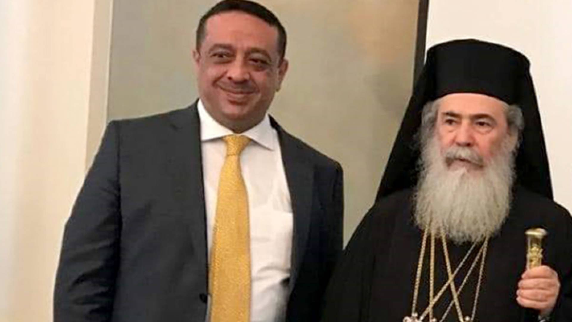 غبطة البطريرك ثيوفيلوس الثالث ووزير الدولة لشؤون رئاسة الوزراء سامي الداوود