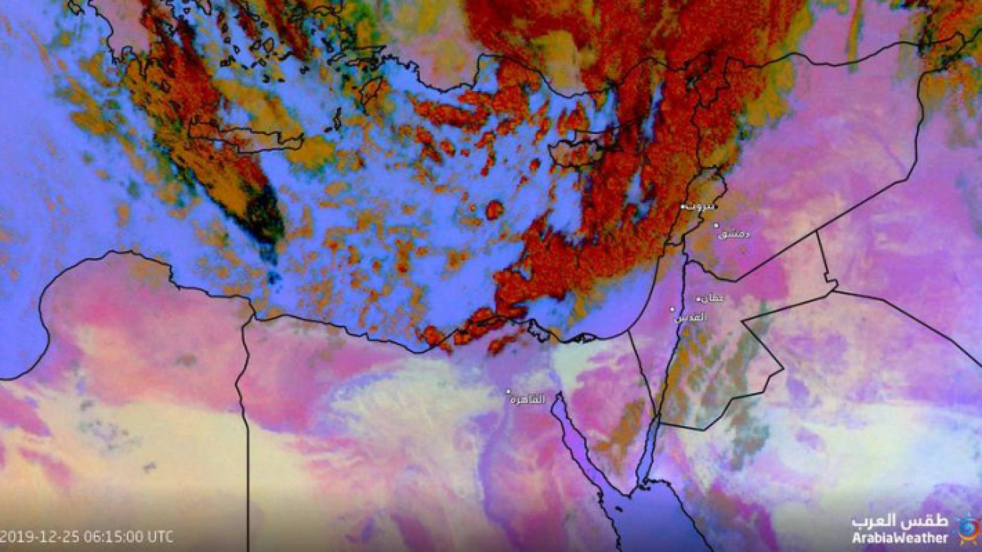 خريطة توضيحية من طقس العرب