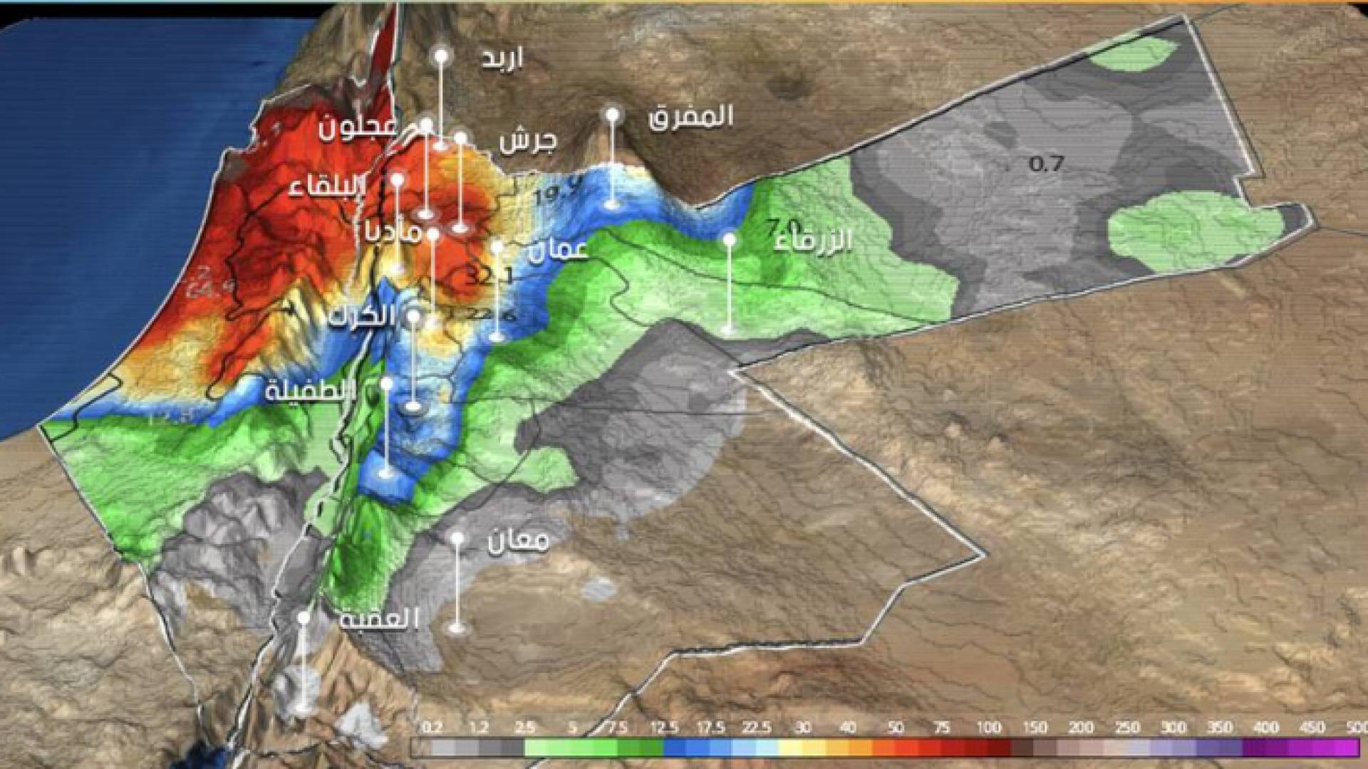 خريطة توضيحية من طقس العرب