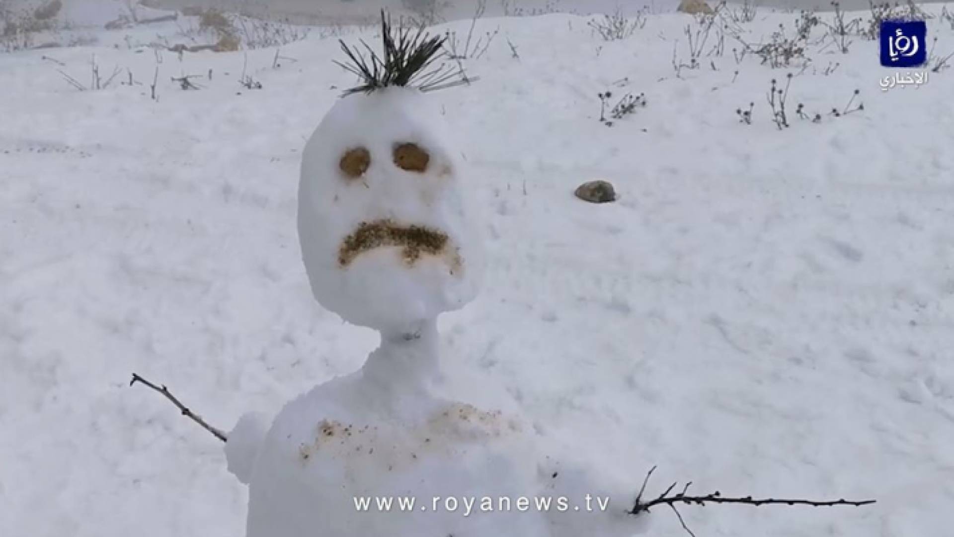 رجل الثلج الأردني في الطفيلة الاربعاء