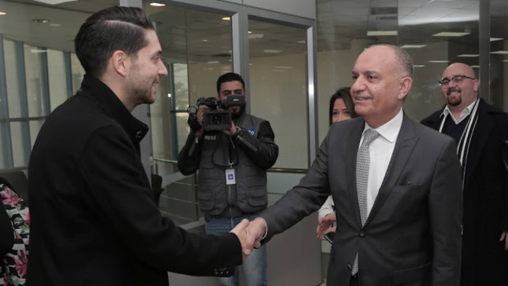 الوزير أمجد العضايلة ومدير عام قناة رؤيا المهندس فارس الصايغ