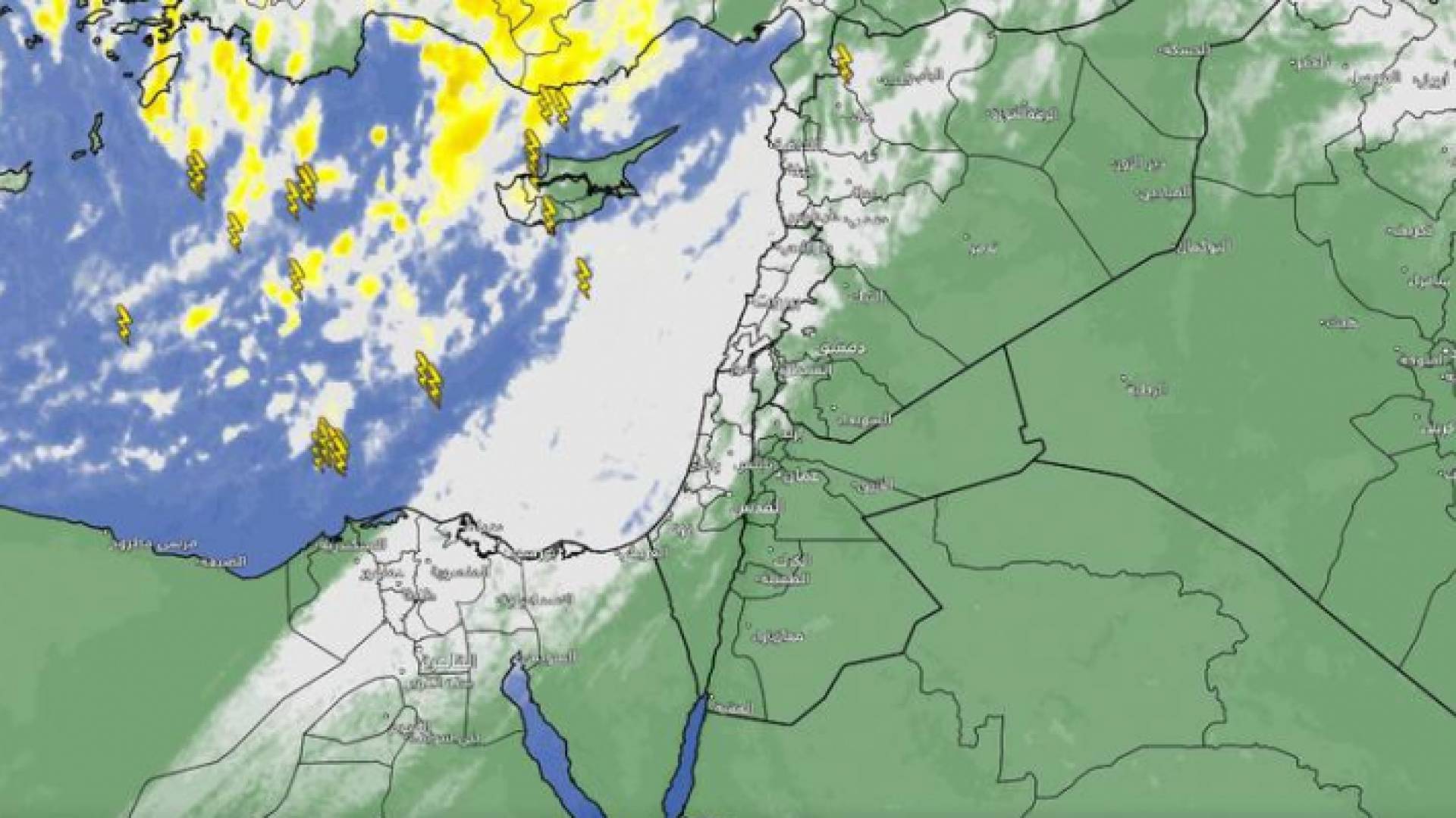 بداية عبور الجبهة الباردة المرافقة للمنخفض الجوي أجواء الأردن