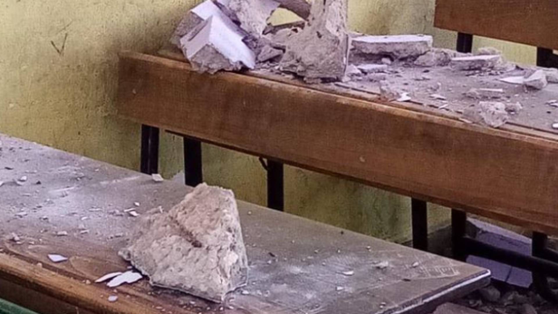 انهيار اجزاء من سقف مدرسة في لواء الموقر