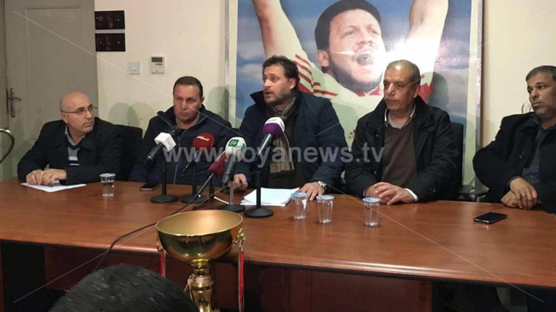 من المؤتمر الصحفي لادارة الجزيرة