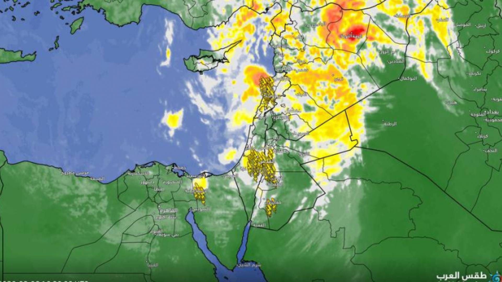 خريطية توضيحية من طقس العرب