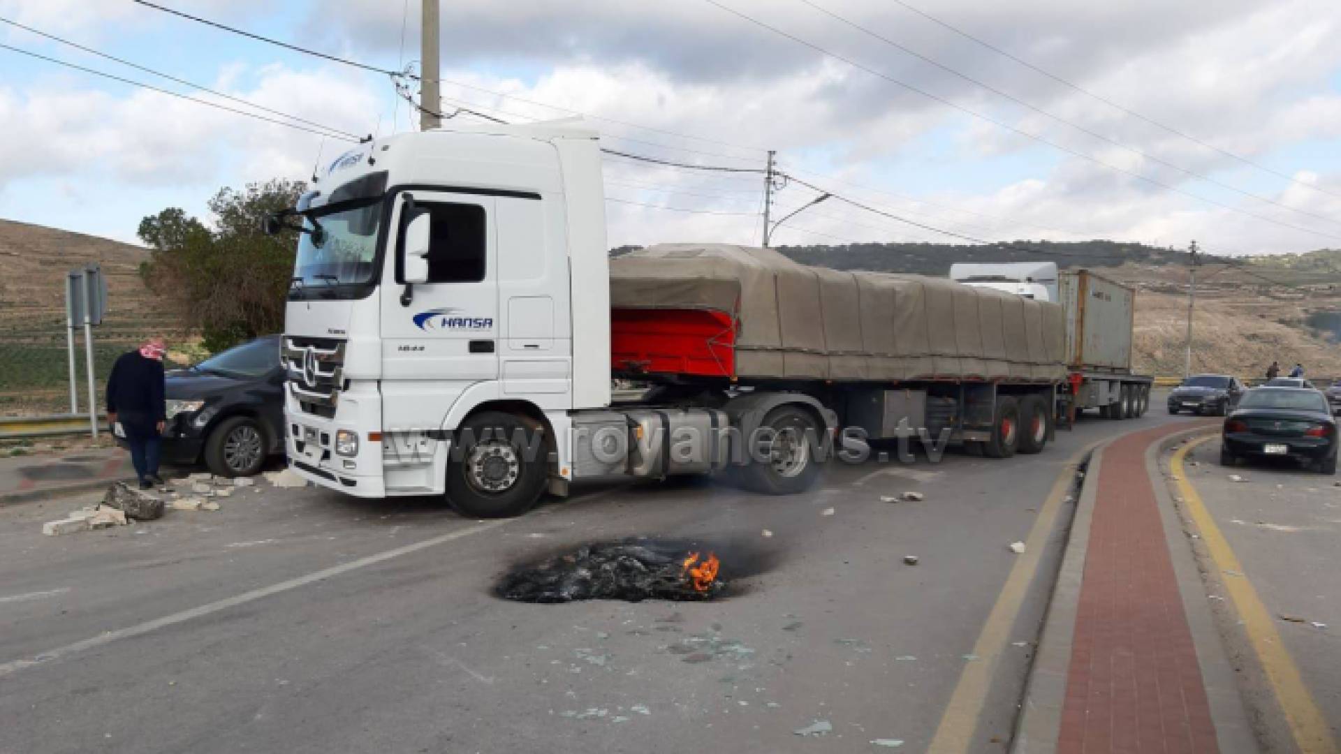 من الوقفة الاحتجاجية في الكرك