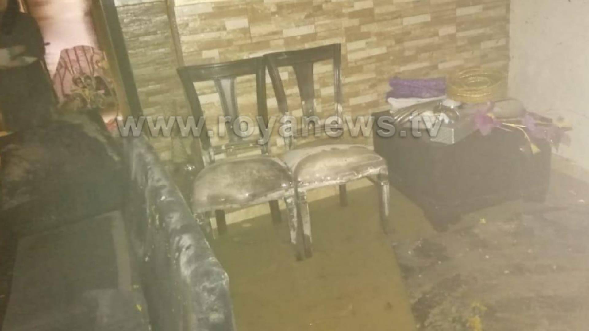 الصورة من الاضرار التي لحقت بالمنزل