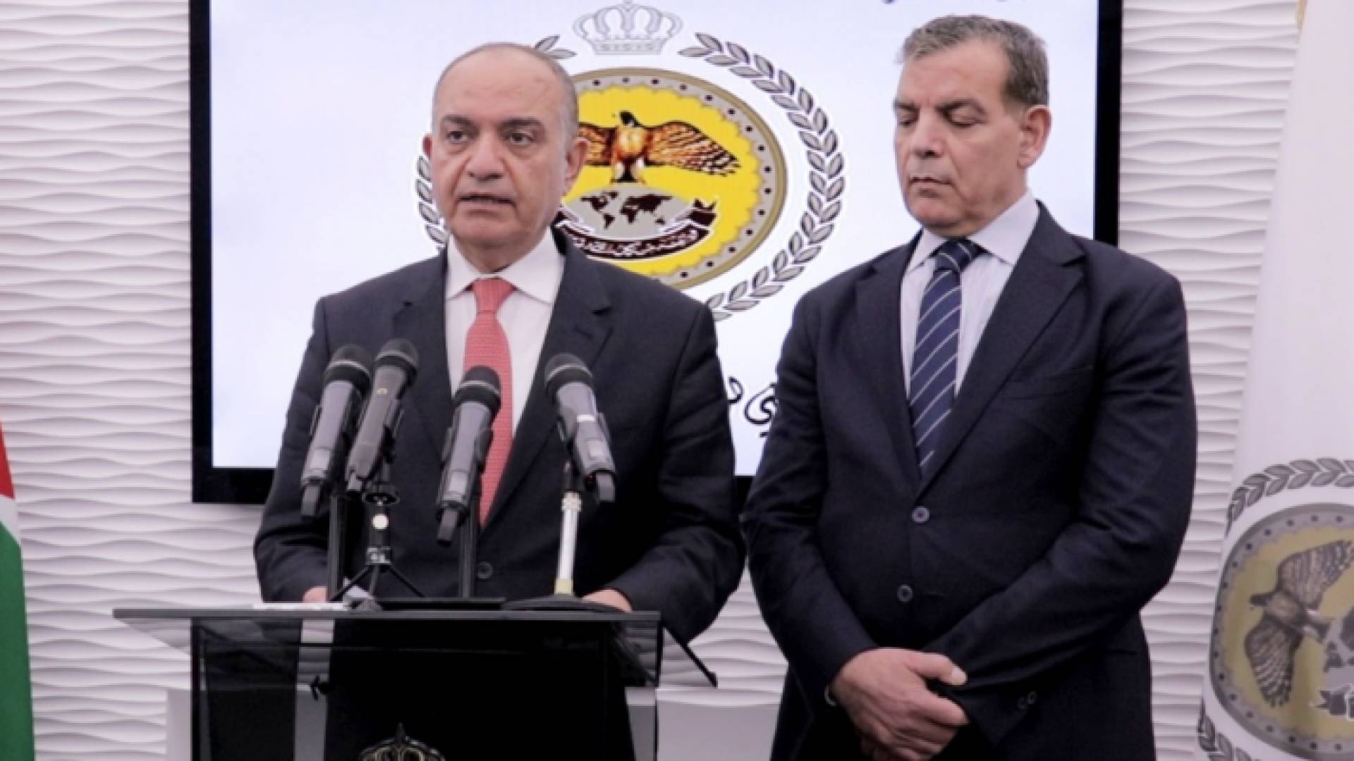 وزيري الصحة الدكتور سعد جابر ووزير الدولة لشؤون الإعلام امجد العضايلة