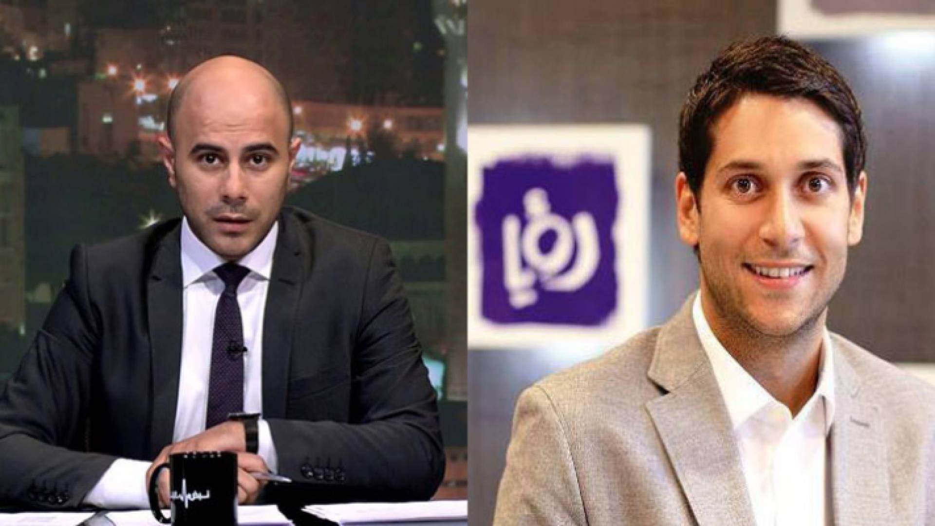 مدير عام قناة رؤيا المهندس فارس الصايغ ومدير الأخبار محمد الخالدي