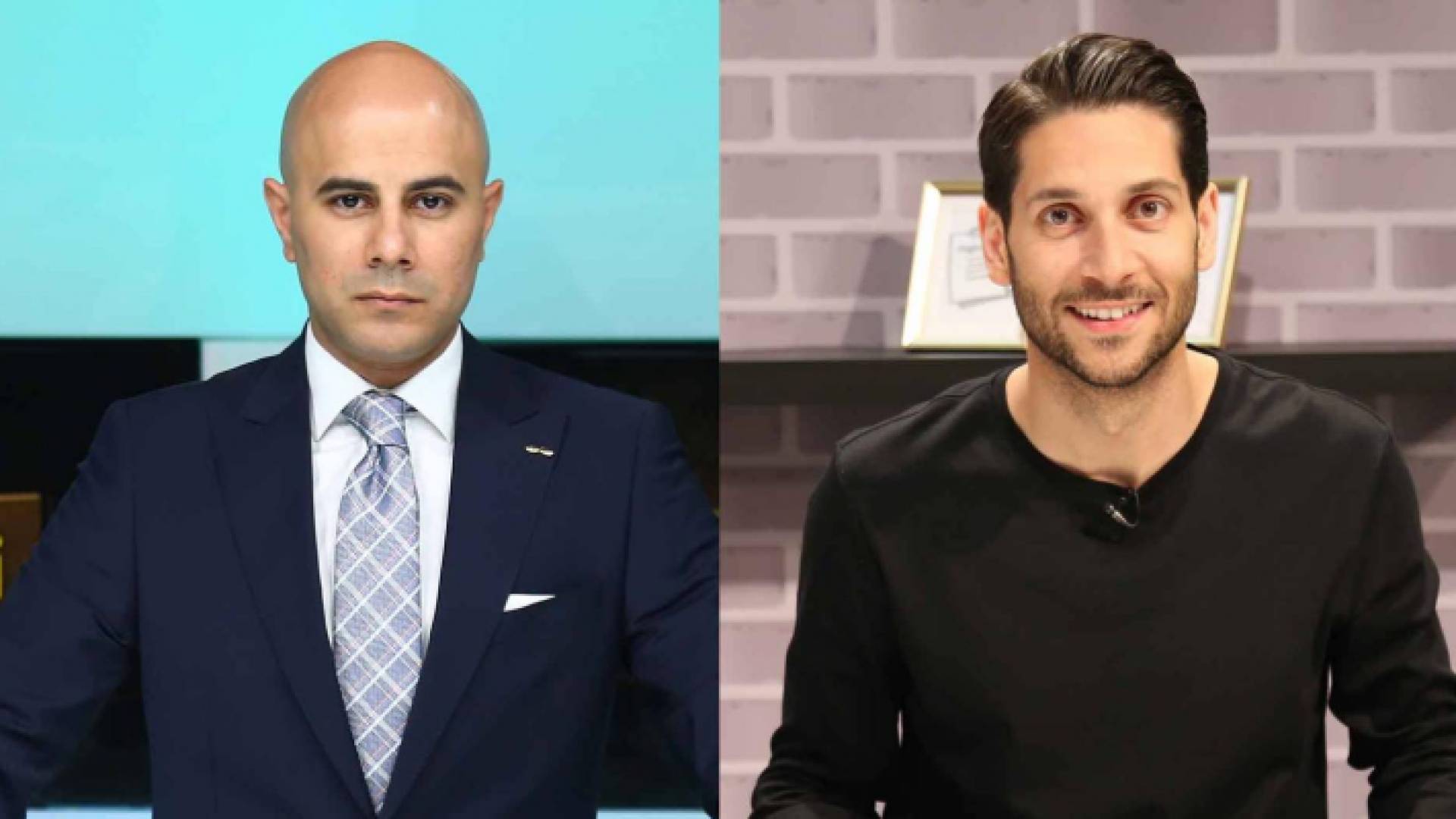 مدير عام قناة رؤيا المهندس فارس الصايغ ومدير الأخبار محمد الخالدي