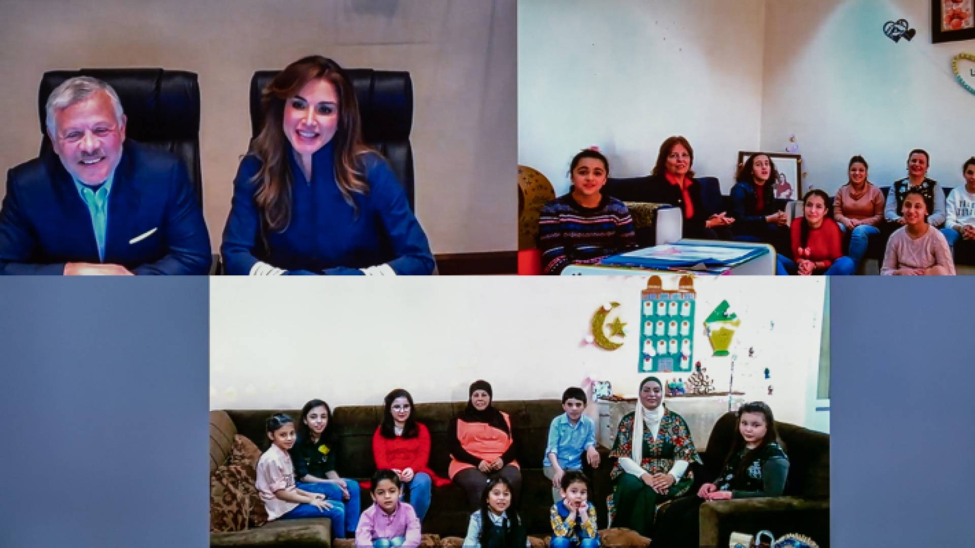 الملك والملكة يطمئنان على منتفعين من دار الحنان لرعاية الأيتام ومؤسسة الحسين الاجتماعية