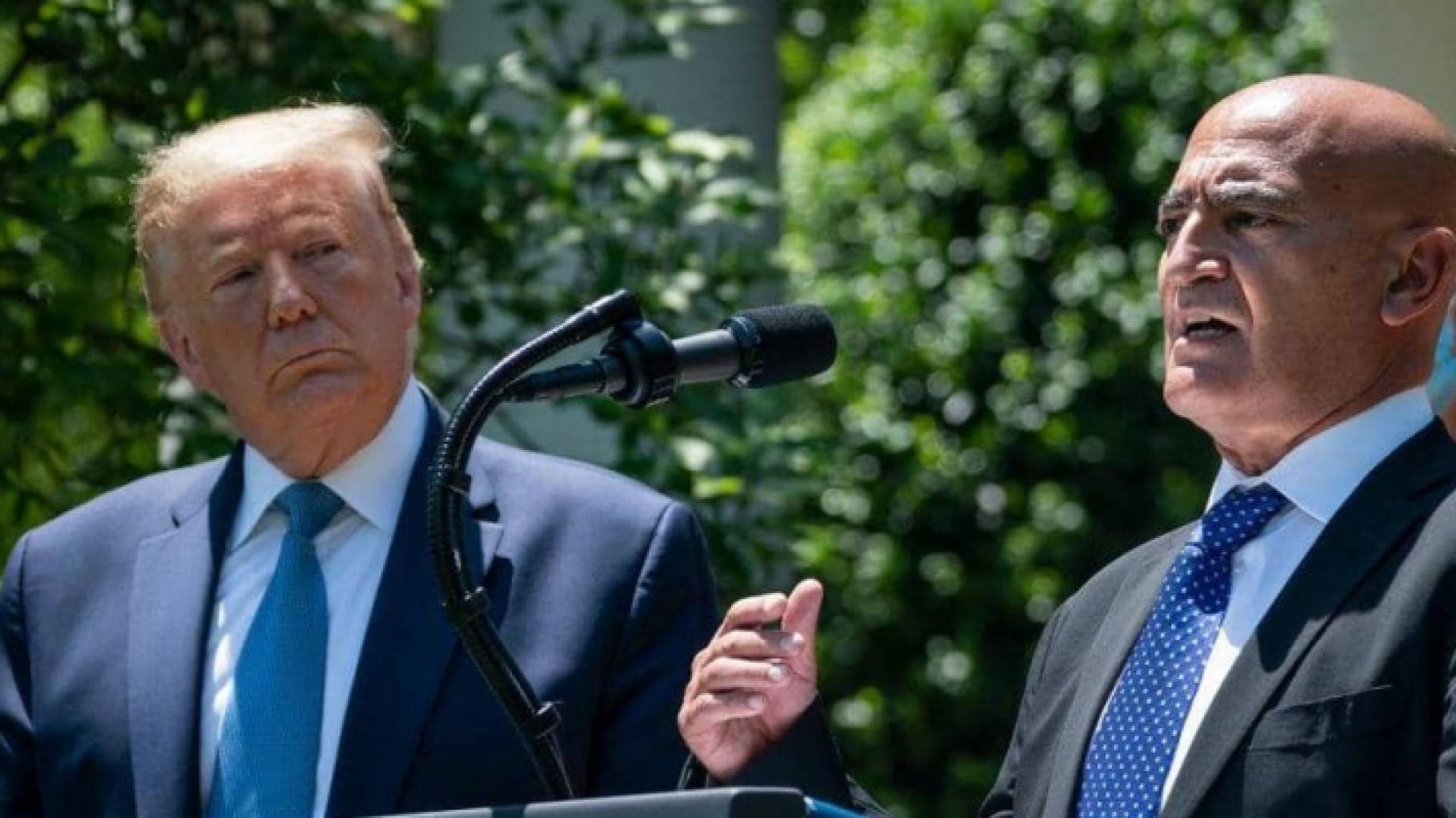 جانب من المؤتمر الصحفي للرئيس ترامب والدكتور منصف