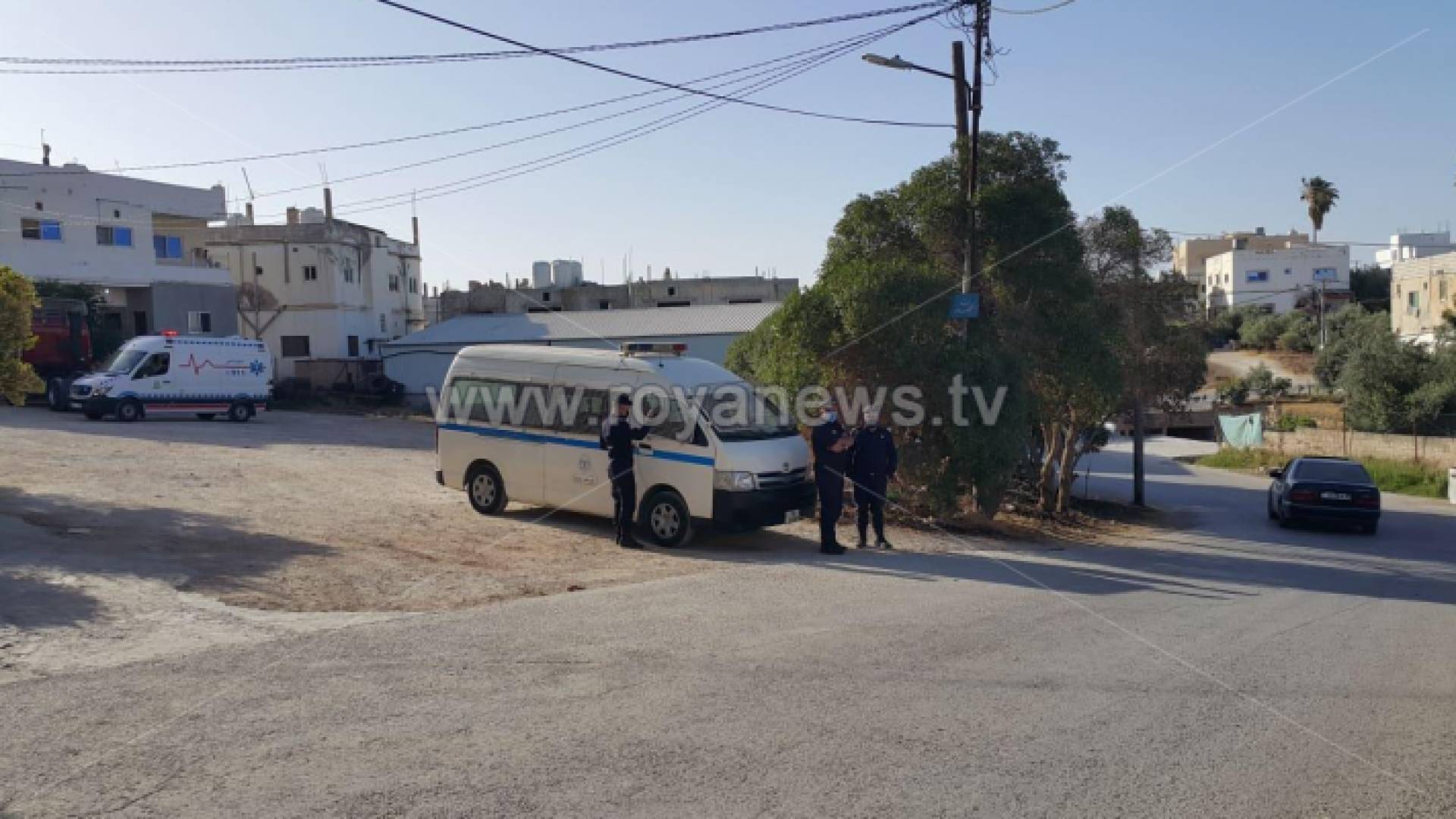 احدى المناطق التي عزلت في الرمثا بعد تسجيل حالة اصابة