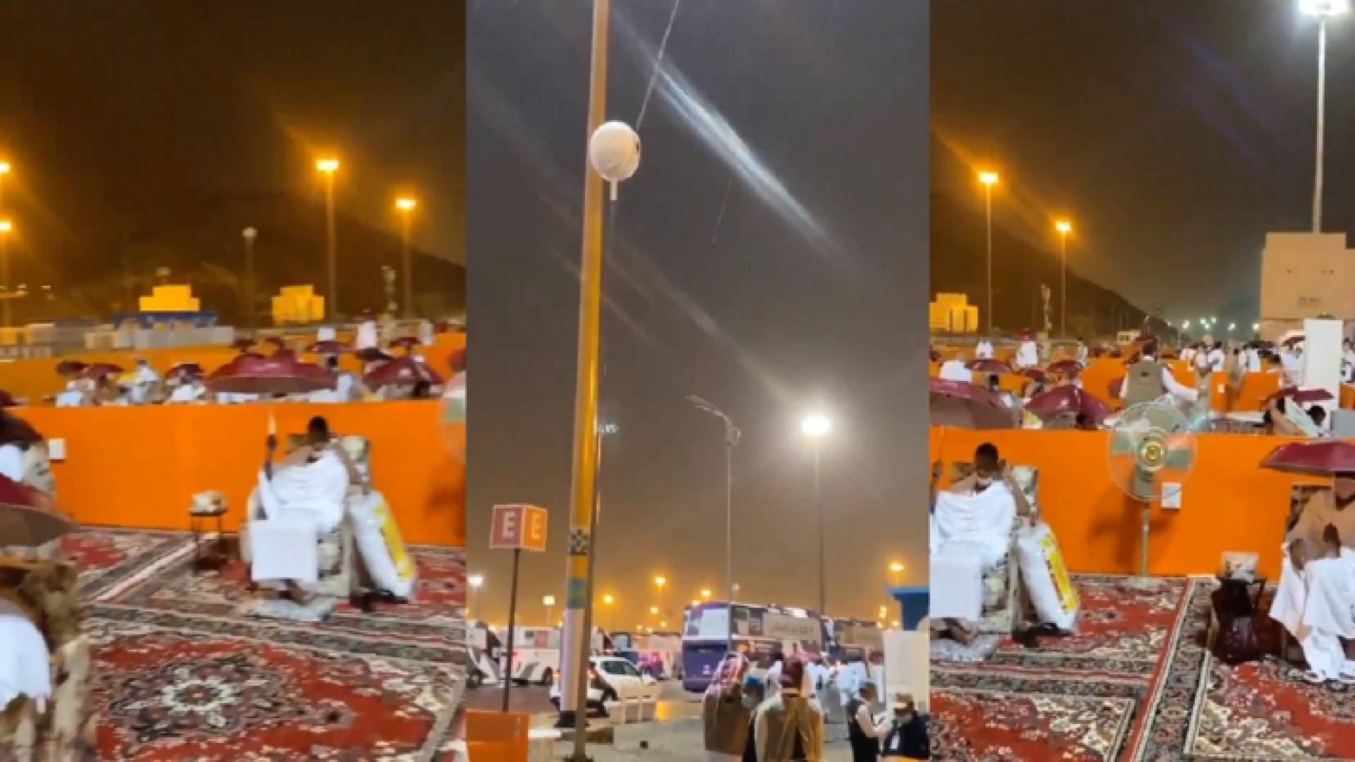 أمطار غزيرة على مشعر مزدلفة فى وقفة عرفات