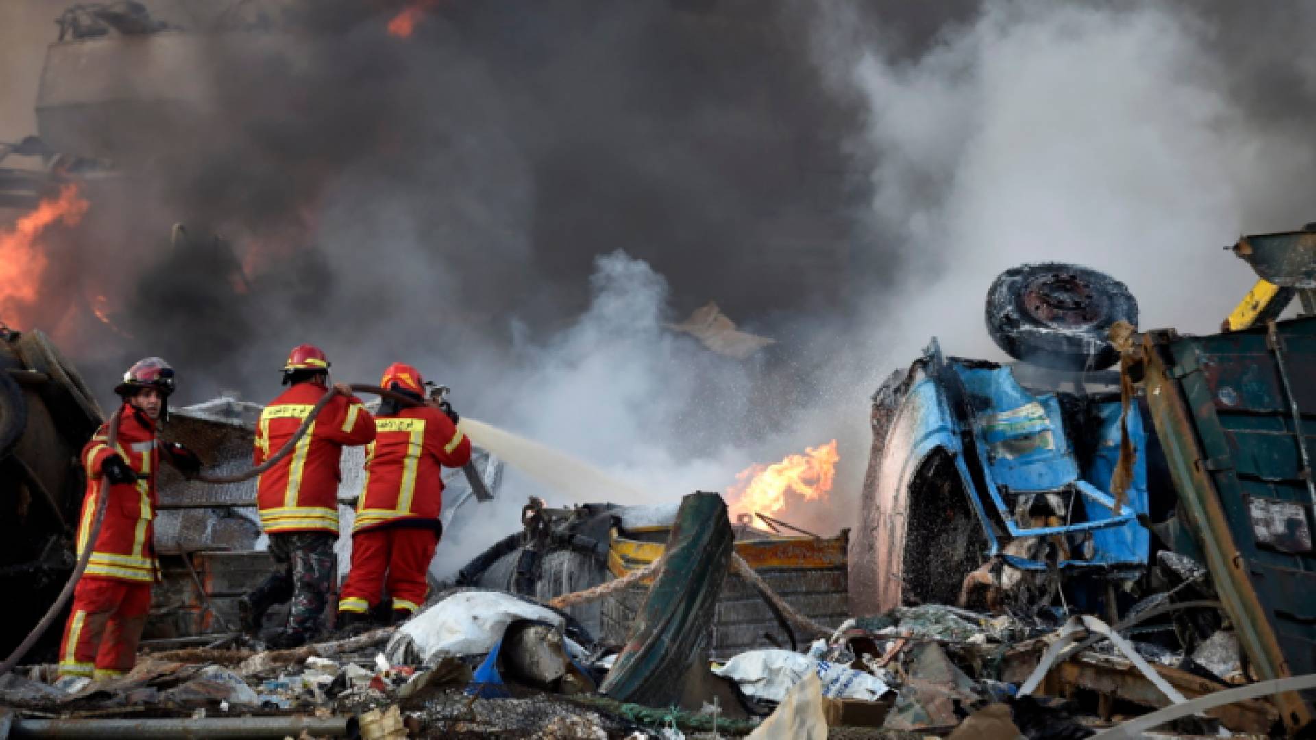 الصورة من مكان الانفجار