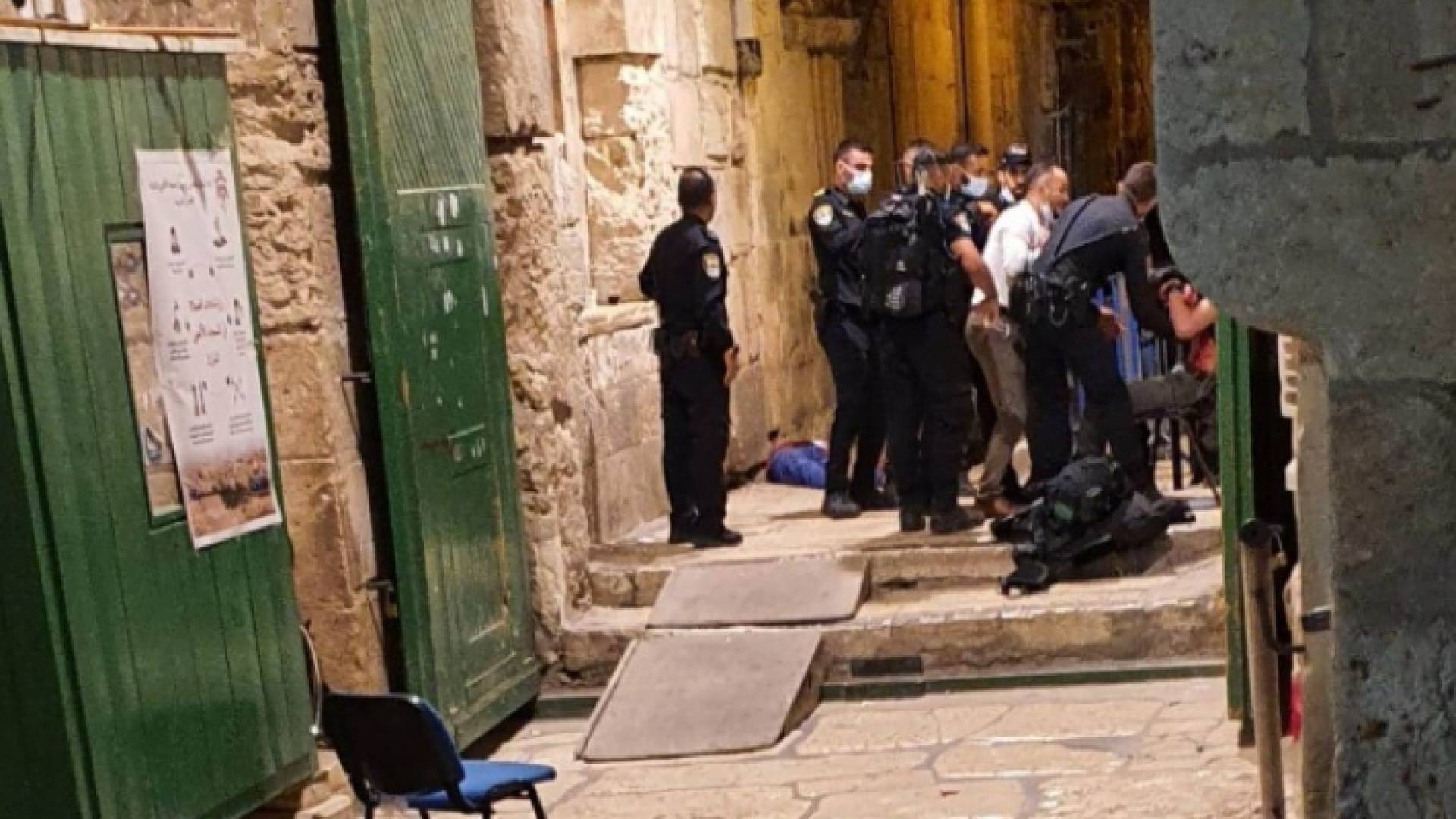 مكان استشهاد الشاب الفلسطيني