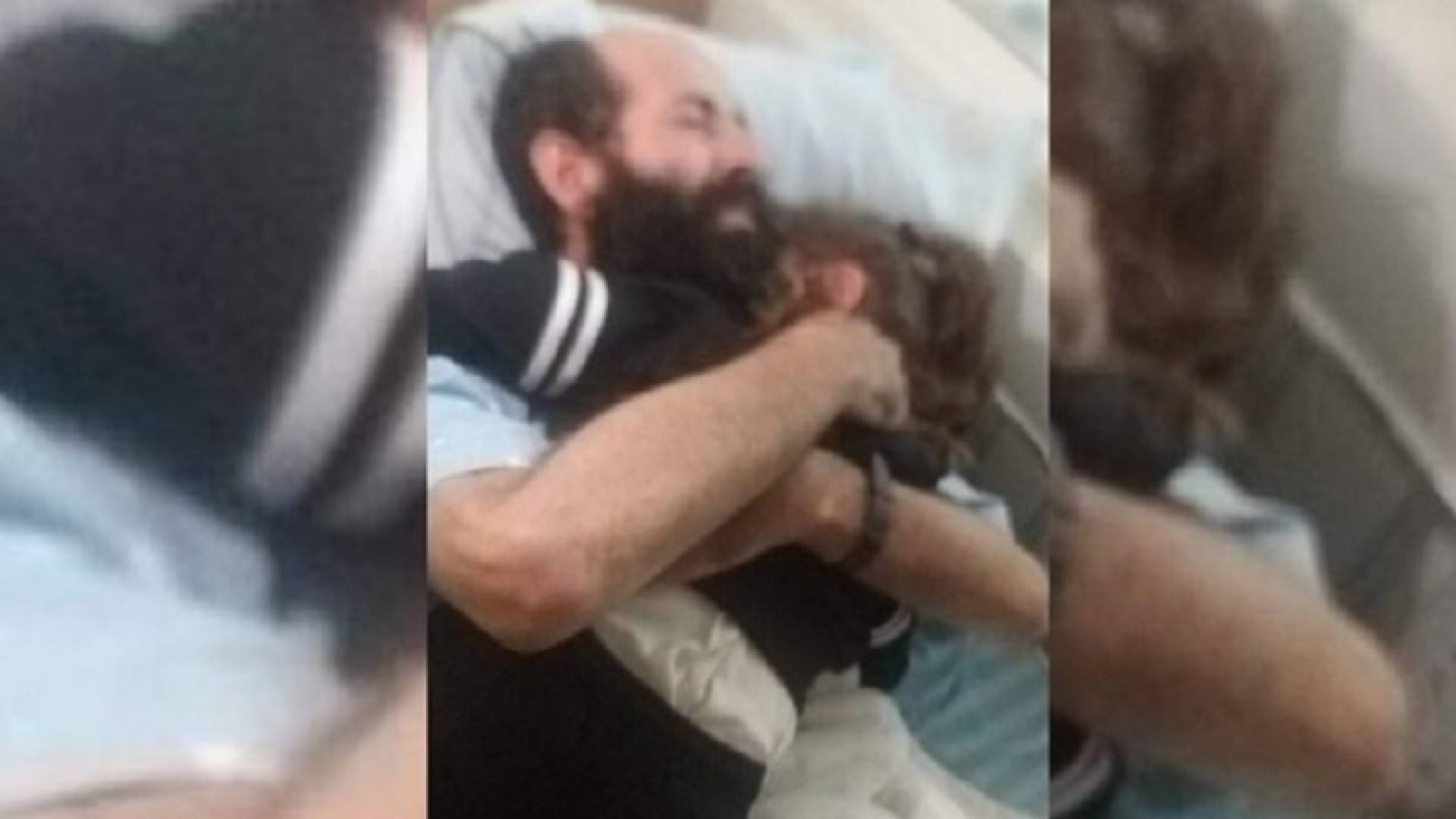 أول لقاء بين الأسير الأخرس وطفلته تقى