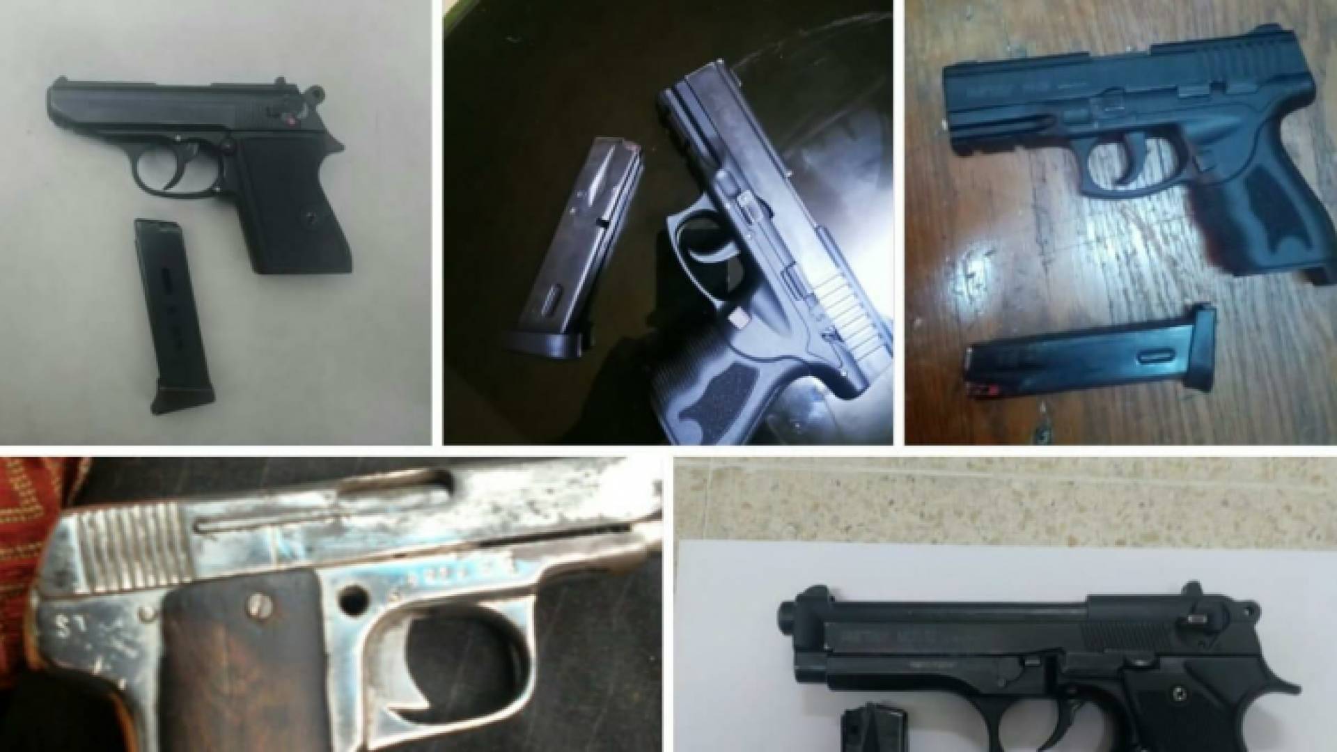 الأسلحة المضبوطة