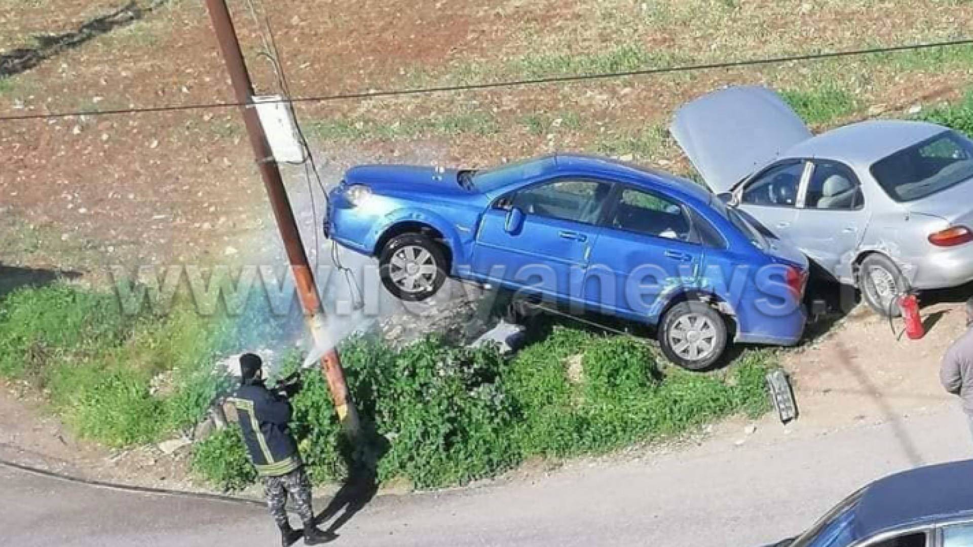 حادث سير لمركبة تقودها سيدة في بلدة سال شرق مدينة اربد