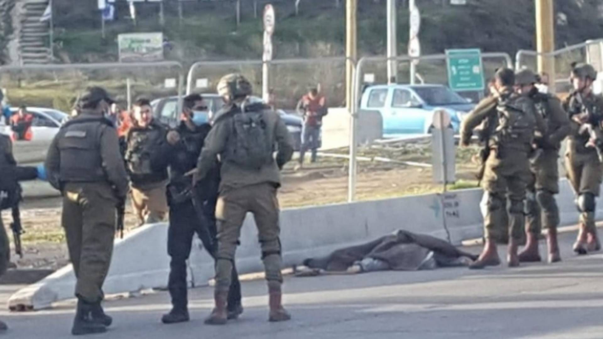 من موقع اطلاق النار على الشاب الفلسطيني