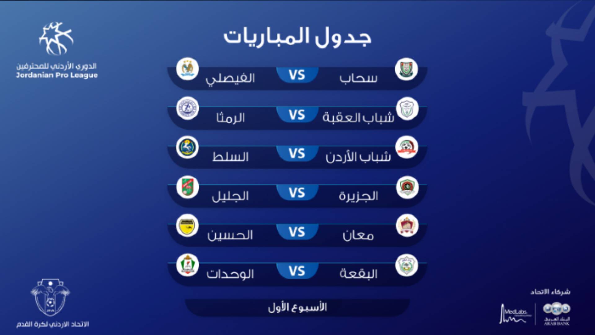 مباريات الأسبوع الأول