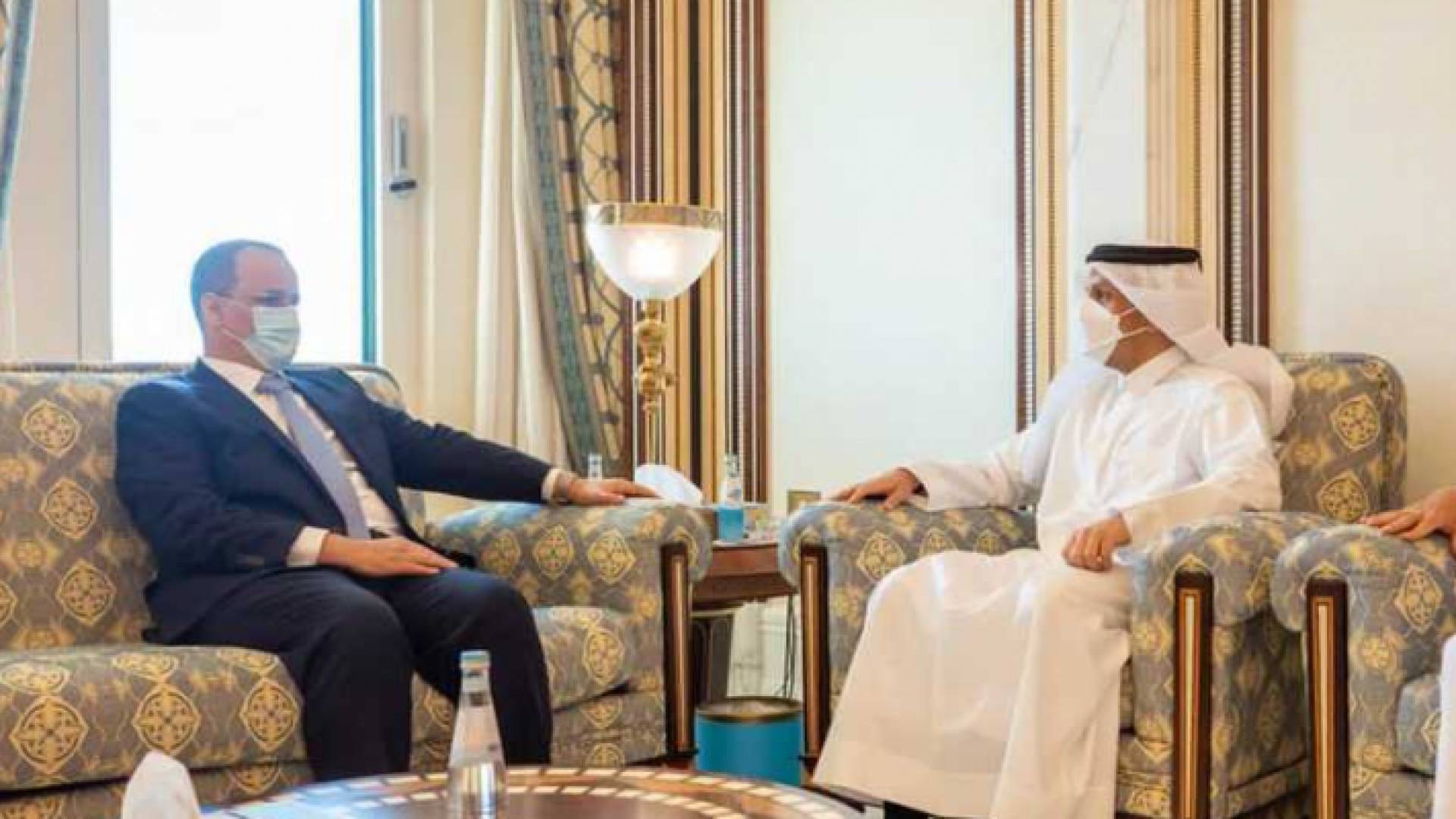 لقاء بين وزيري الخارجية الموريتاني والقطري