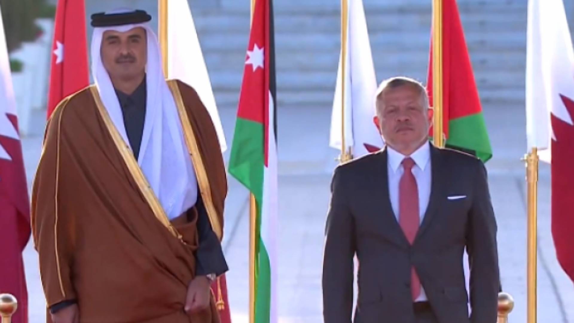 جلالة الملك وامير دولة قطر