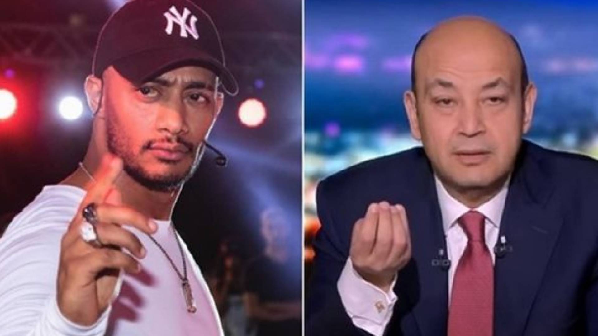 عمرو أديب ومحمد رمضان