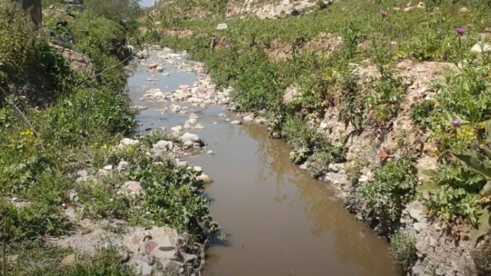 إحدى مناطق فيضان الصرف الصحي