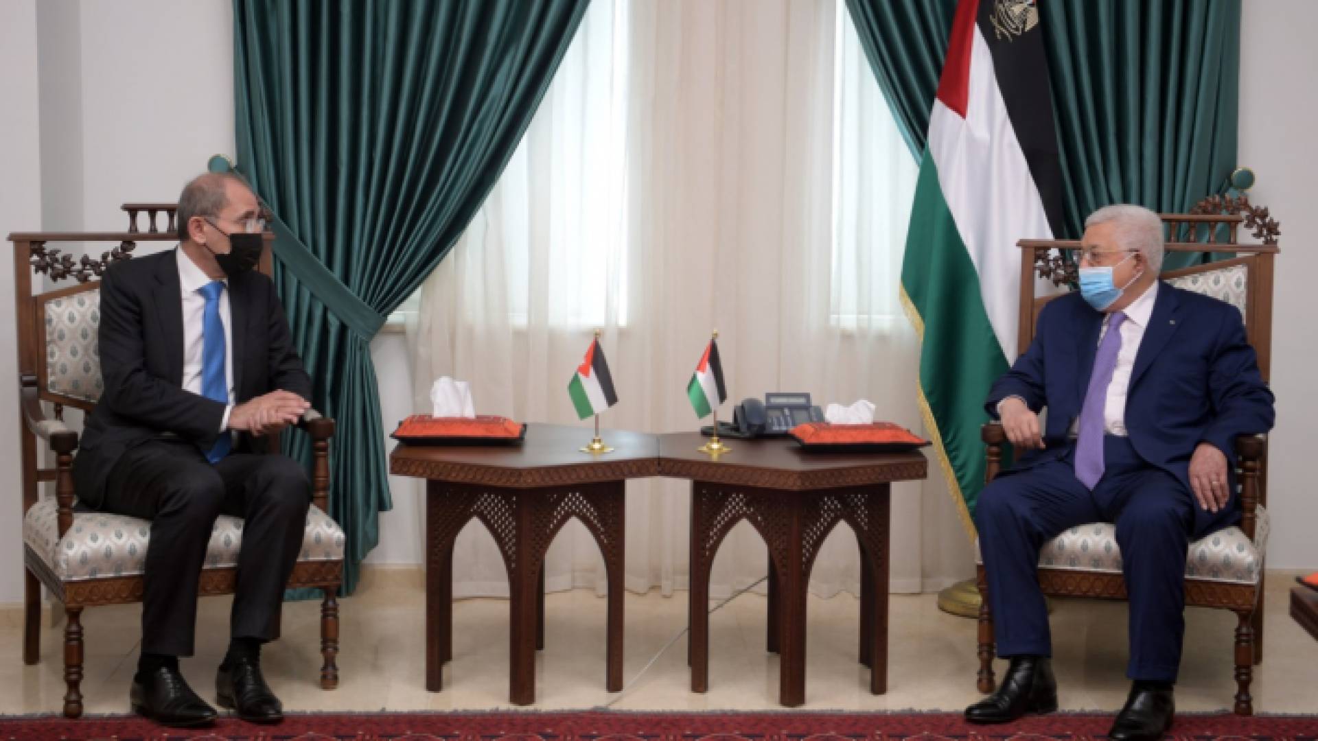 لقاء الرئيس الفلسطيني ووزير الخارجية أيمن الصفدي