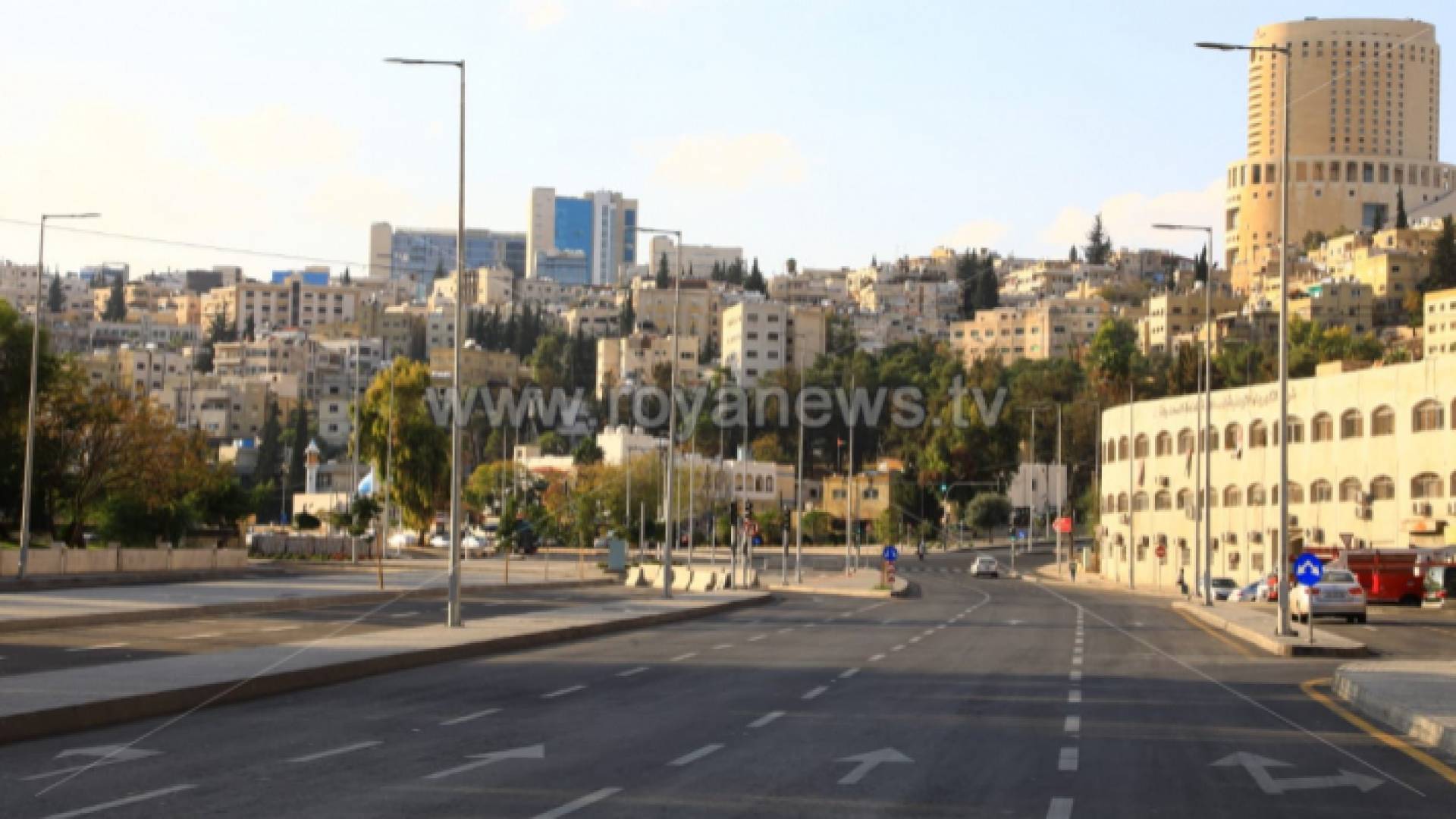 شوارع العاصمة عمان خلال حظر التجول الشامل