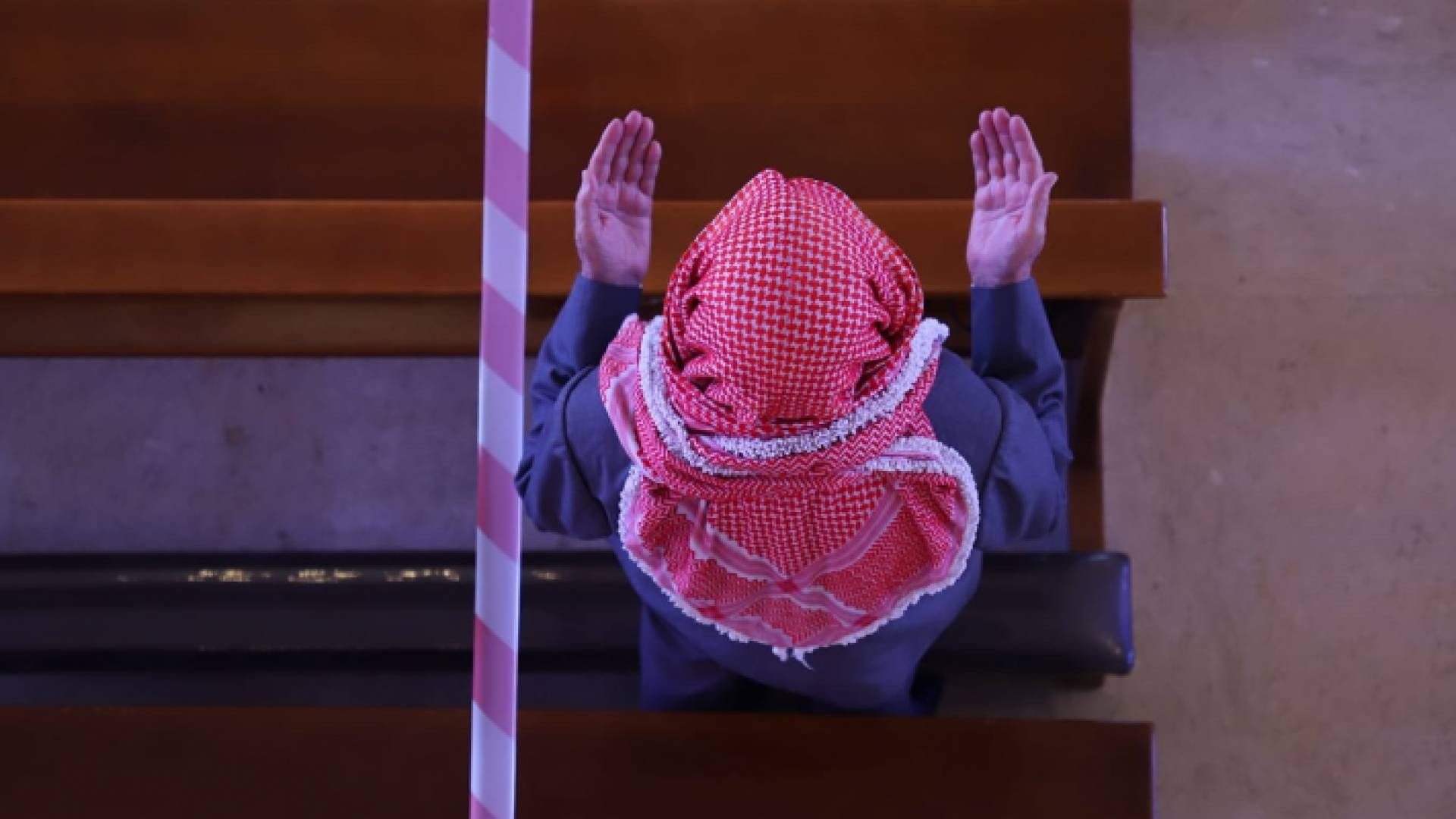 جانب من صلاة المسيحيين بأحد الشعانين