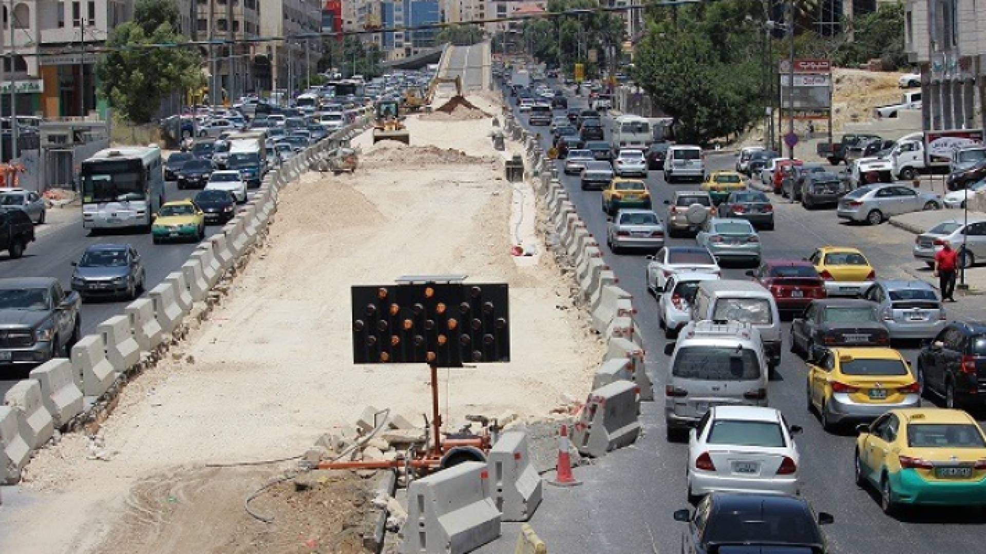 من أعمال مشروع الباص السريع في العاصمة عمان - أرشيفية