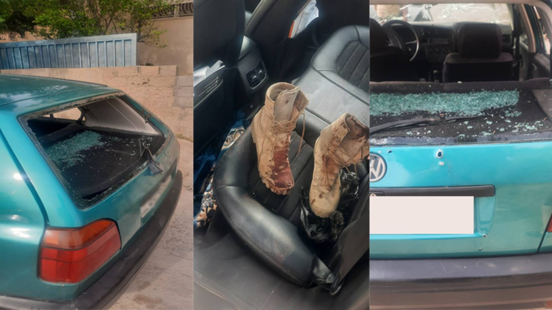 المركبة التي تعرضت لإطلاق النار