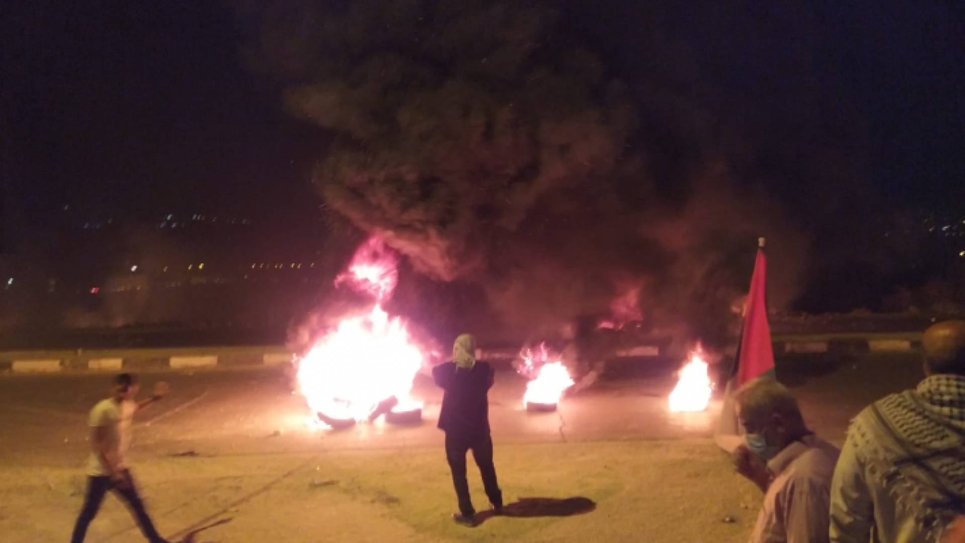 خلال المواجهات بين الفلسطينيين وقوات الاحتلال الاسرائيلي في نابلس