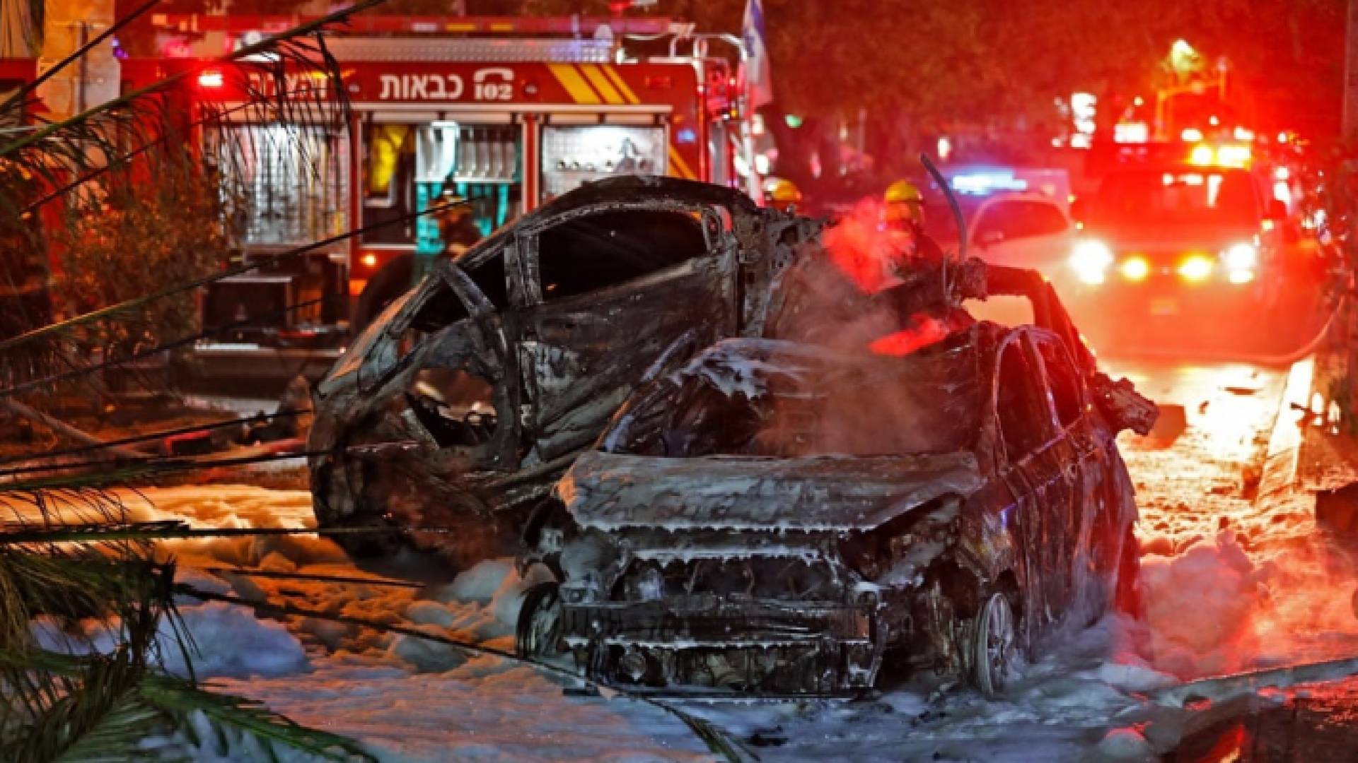 من القصف الصاروخي للمقاومة الفلسطينية على تل أبيب