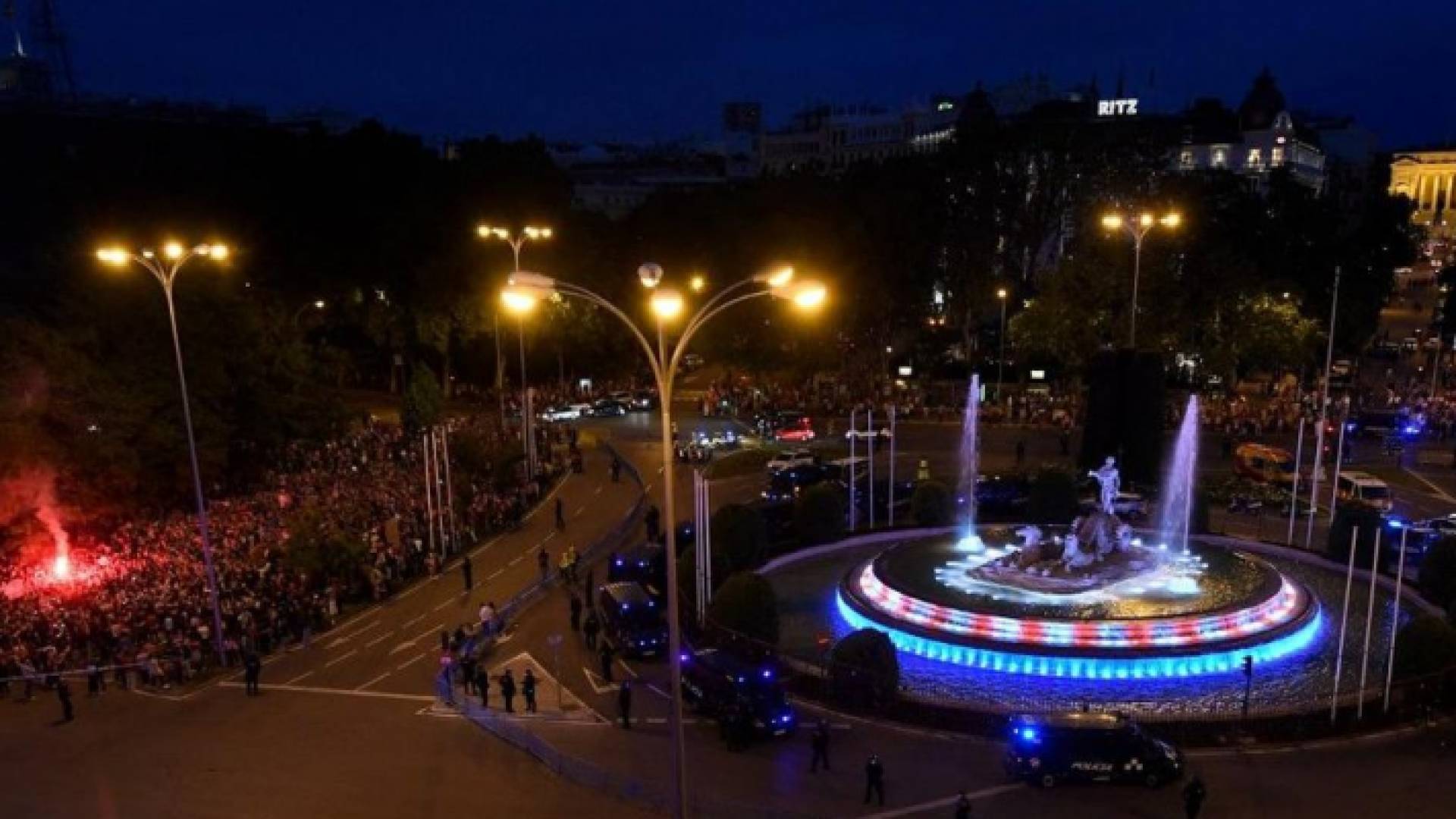 جانب من احتفالات أتلتيكو مدريد