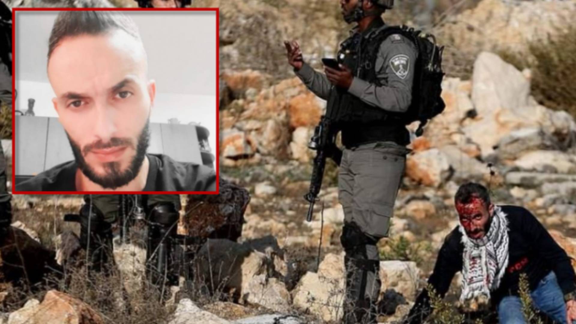 لحظة إصابة الشاب الفلسطيني فادي وشحة